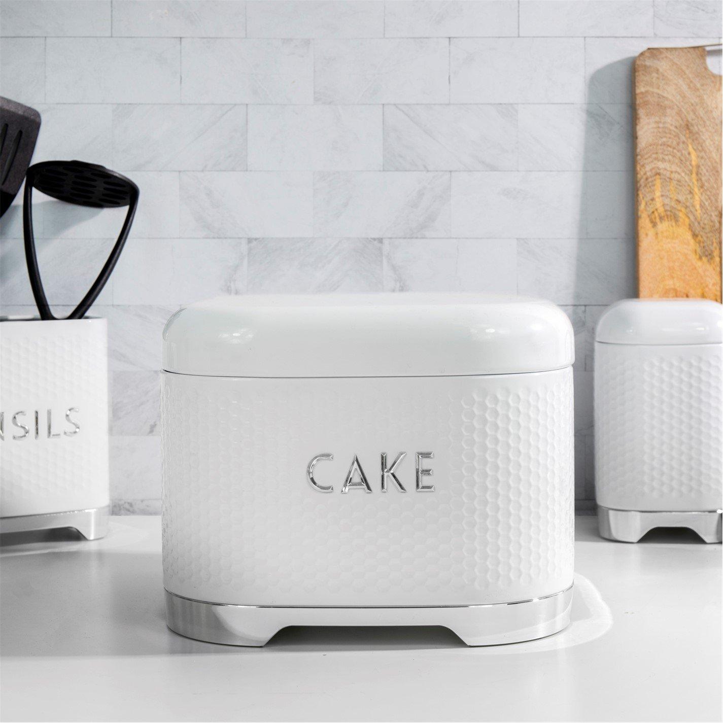 White - KitchenCraft - KitchenCraft Lovello Textured Cake Tin Ice White - 3