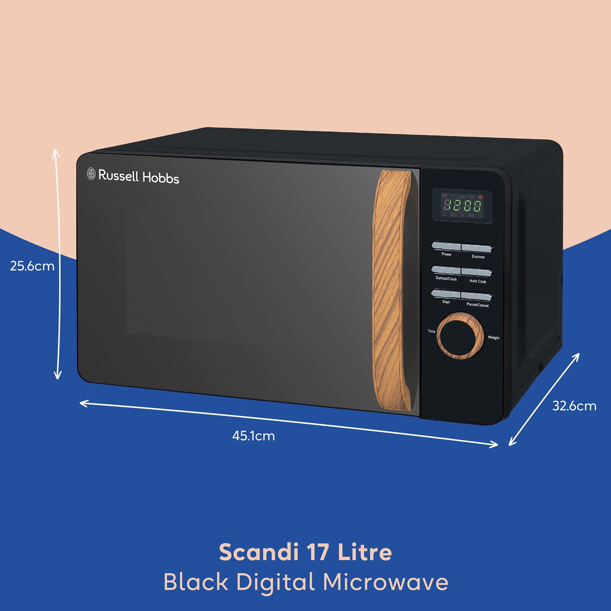 Black - Russell Hobbs - RHMD714B-MN 17L Digital Microwave - 2