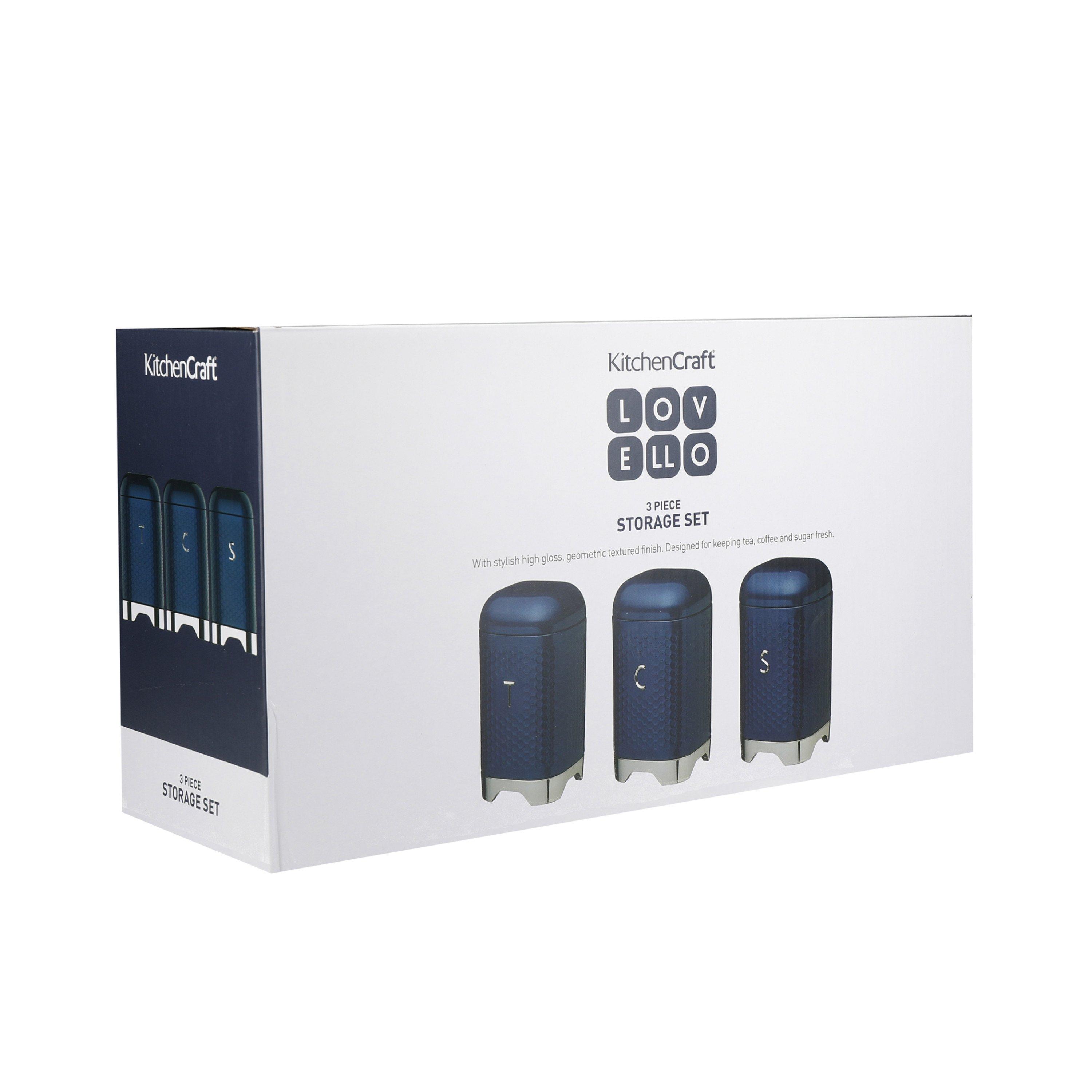 Blue - KitchenCraft - KitchenCraft Lovello Counter Top Storage Set Midn - 3