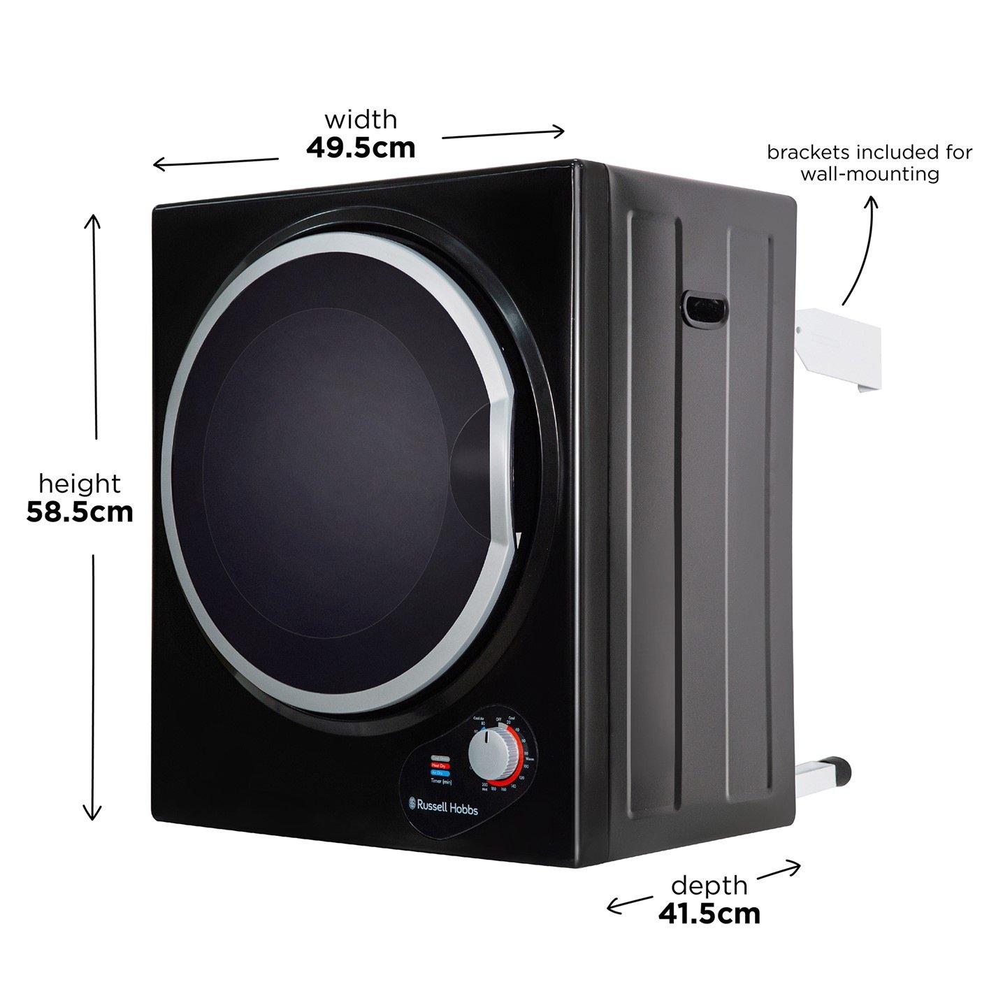 Black - Russell Hobbs - RH3VTD800B 2.5kg Vented Tumble Dryer - 2