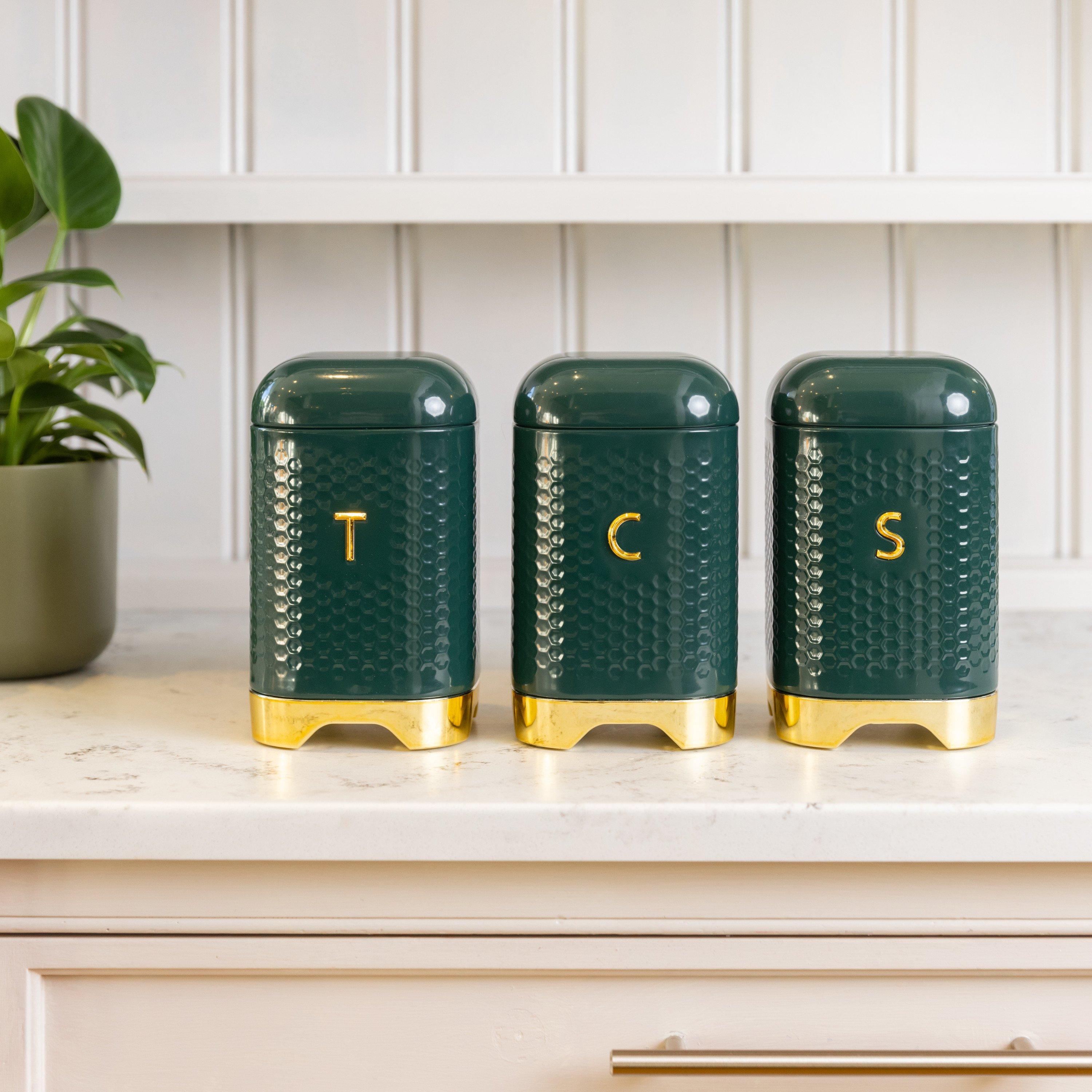 Green - KitchenCraft - KitchenCraft Lovello Textured Counter Top Storage - 8