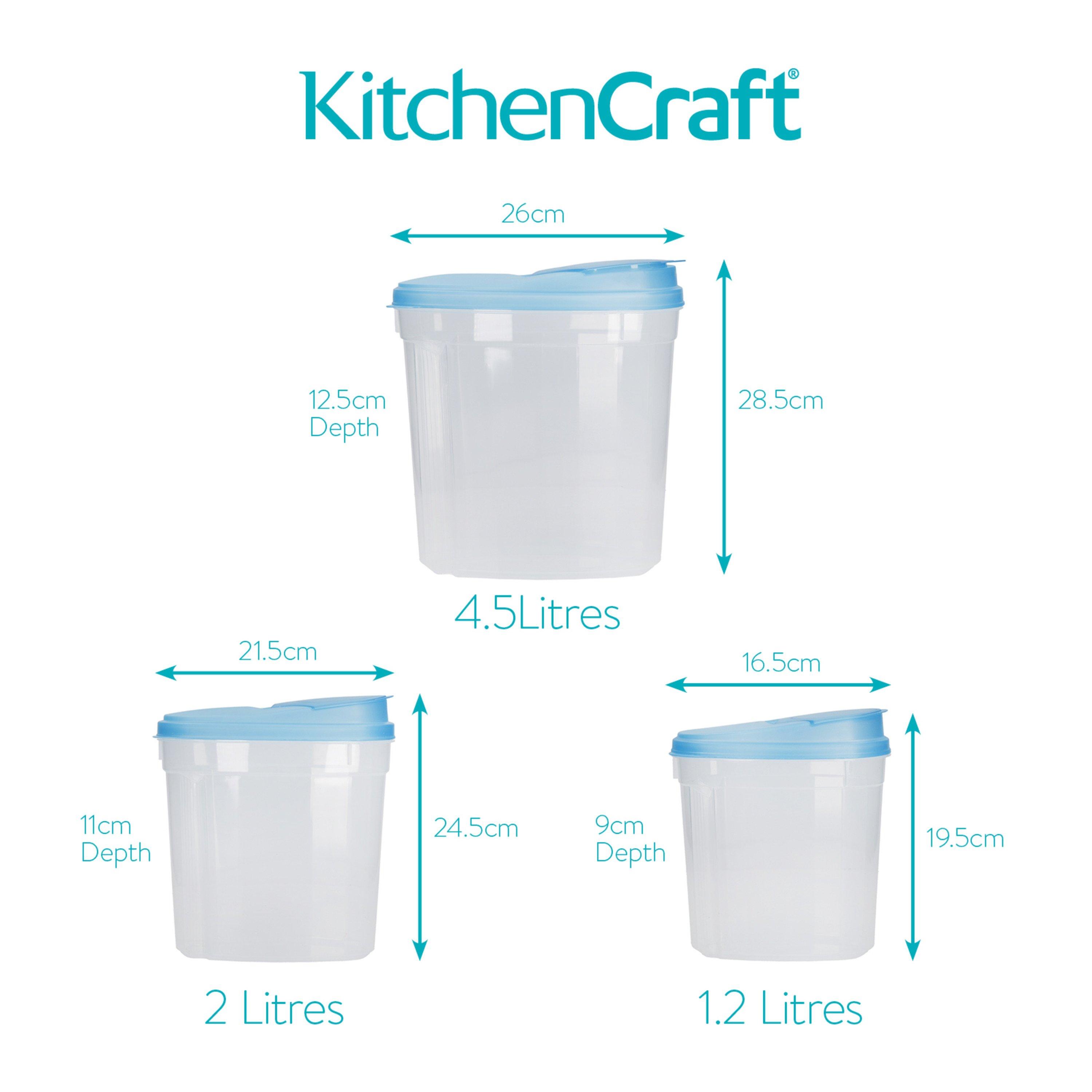 Blue - KitchenCraft - KitchenCraft Easy Pour Food Storage Set Labelled - 4