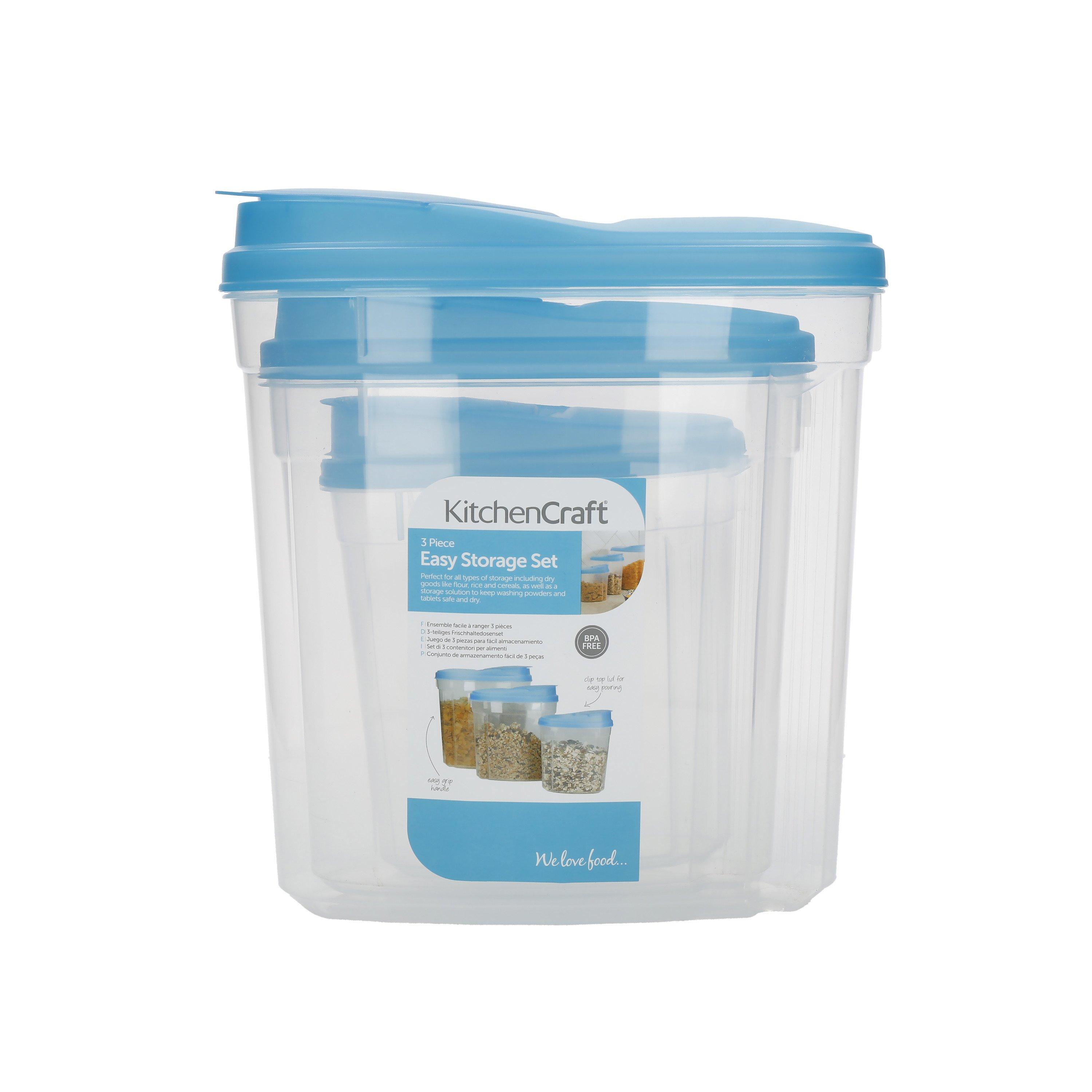Blue - KitchenCraft - KitchenCraft Easy Pour Food Storage Set Labelled - 6