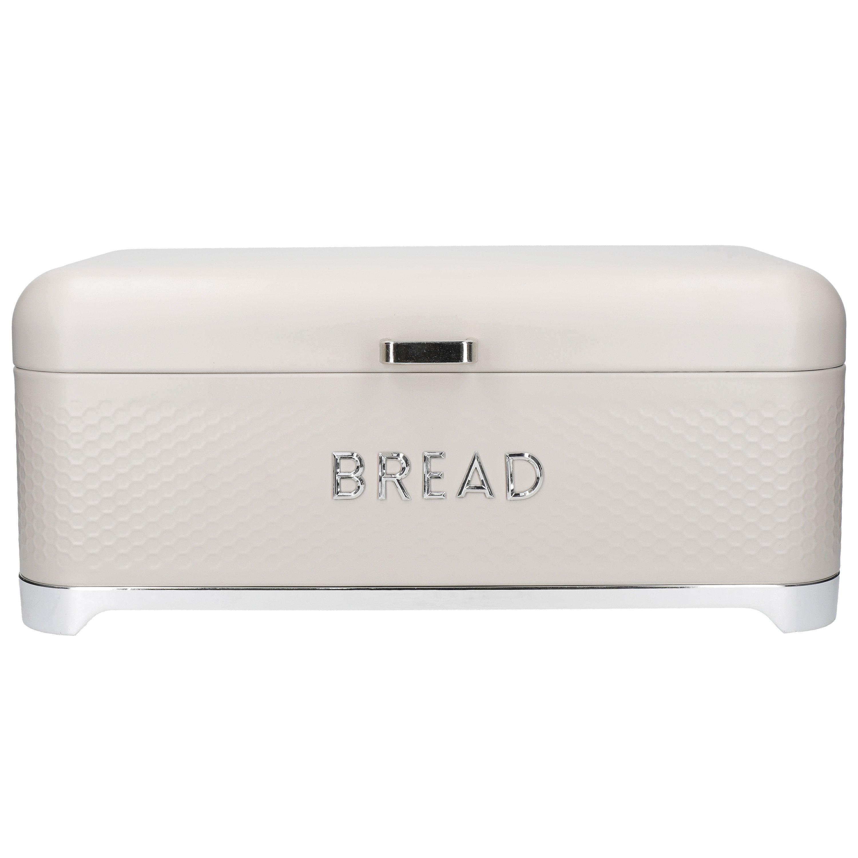 Cream - KitchenCraft - KitchenCraft Lovello Textured Bread Bin Iced Latt - 1