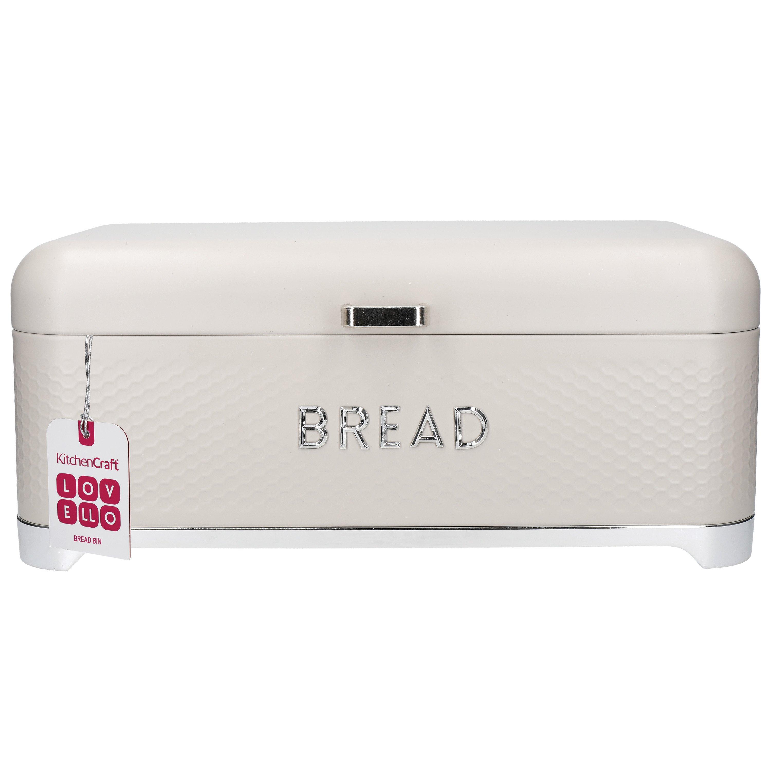 Cream - KitchenCraft - KitchenCraft Lovello Textured Bread Bin Iced Latt - 6