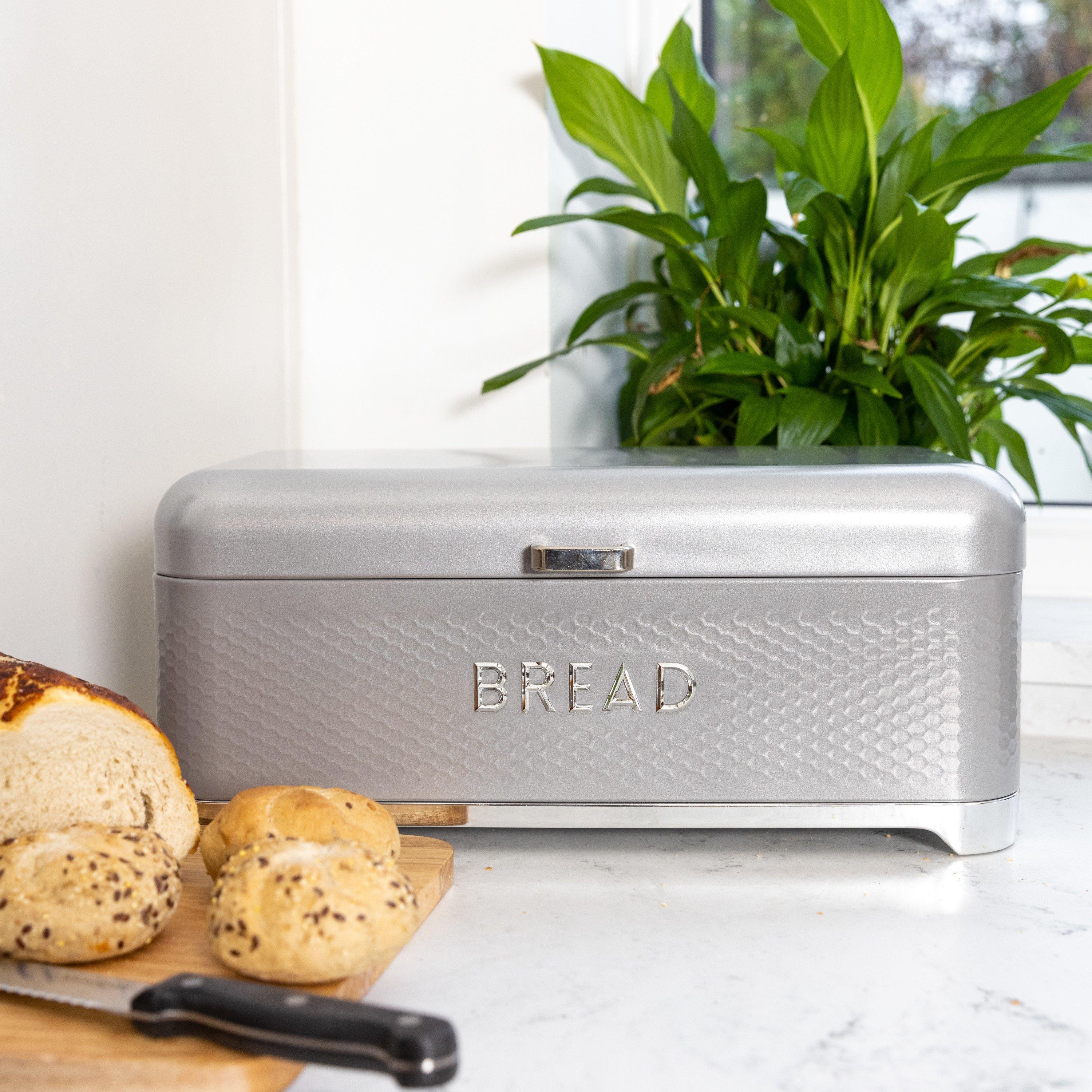 Grey - KitchenCraft - KitchenCraft Lovello Textured Bread Bin Shadow Gr - 5