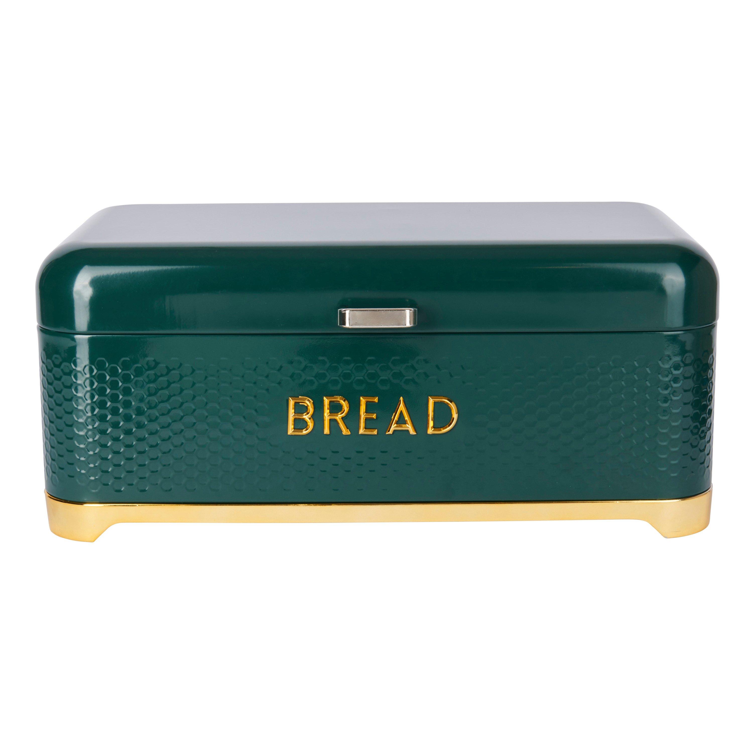Green - KitchenCraft - Lovello Textured Bread Bin Hunter Gr - 1
