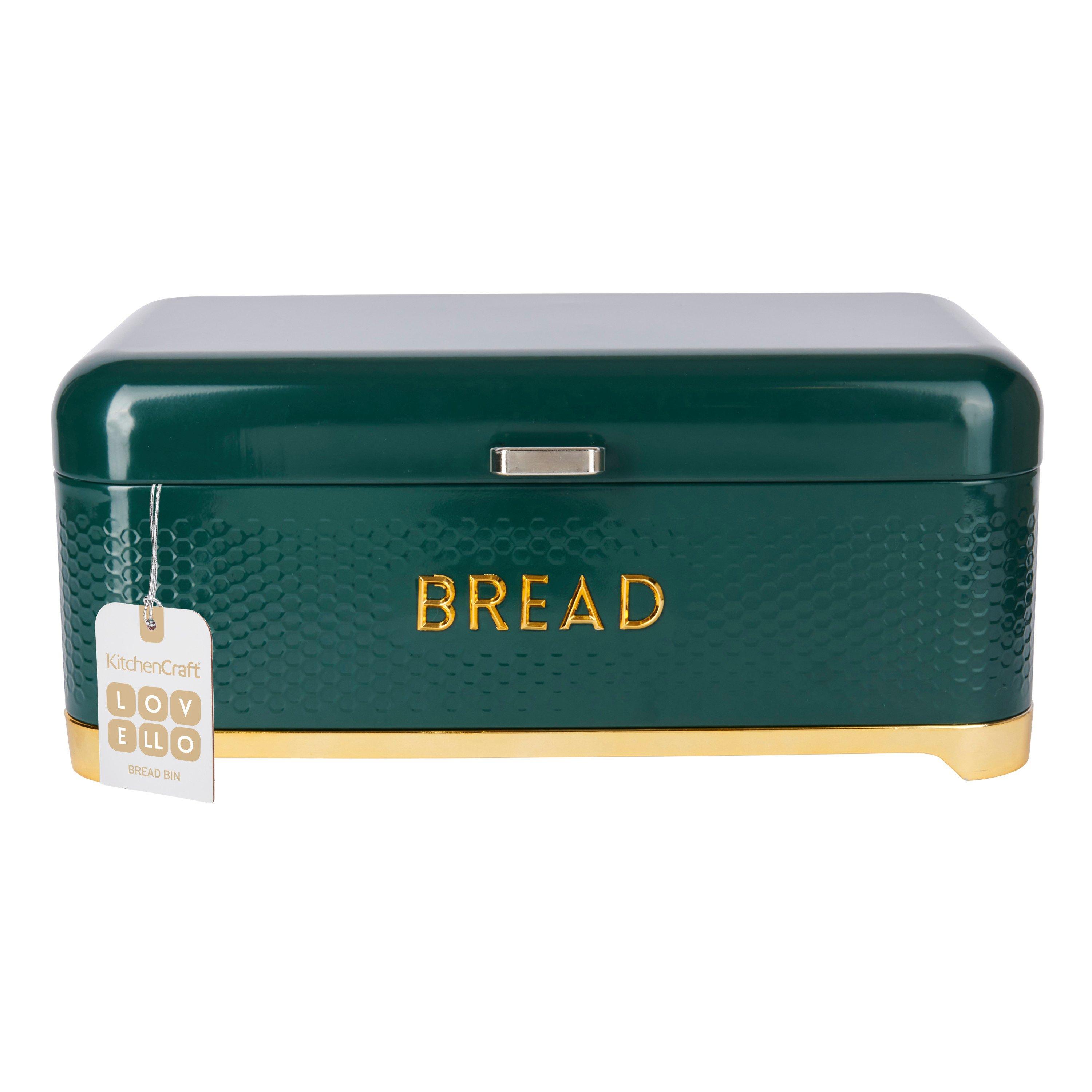 Green - KitchenCraft - KitchenCraft Lovello Textured Bread Bin Hunter Gr - 5
