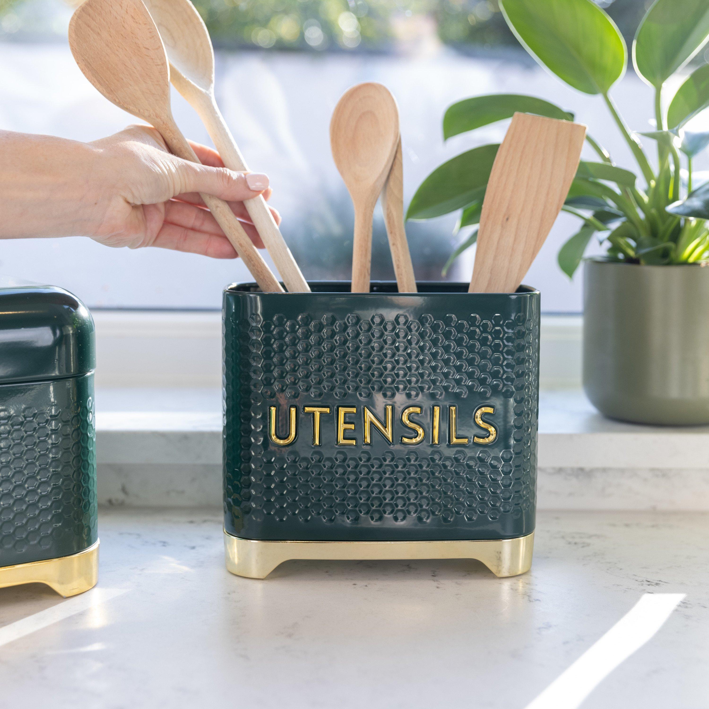 Green - KitchenCraft - KitchenCraft Lovello Textured Utensil Store Hunte - 3