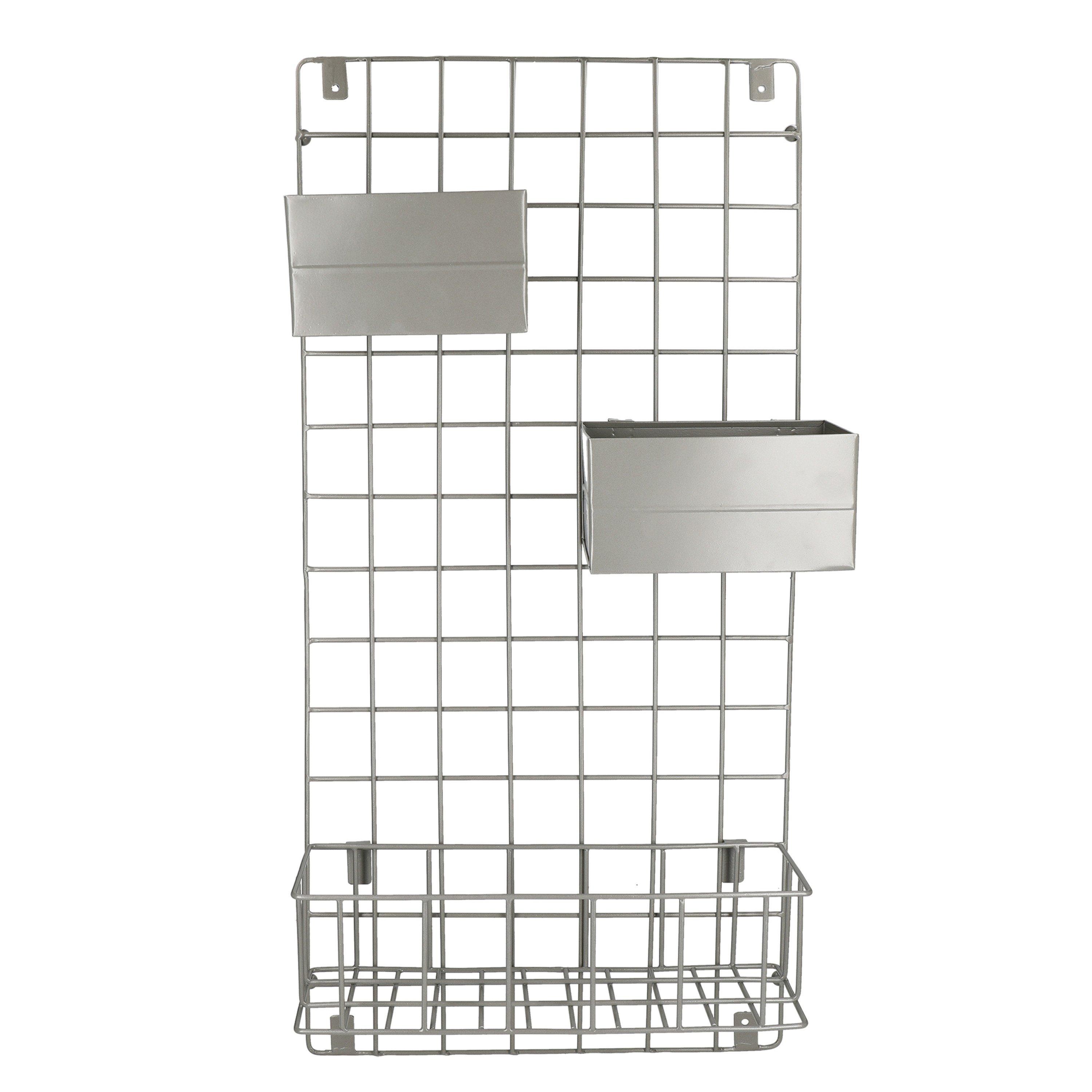 Kitchencraft  Living Nostalgia Wire Wall Organiser, - Grey - 80x40x15.5