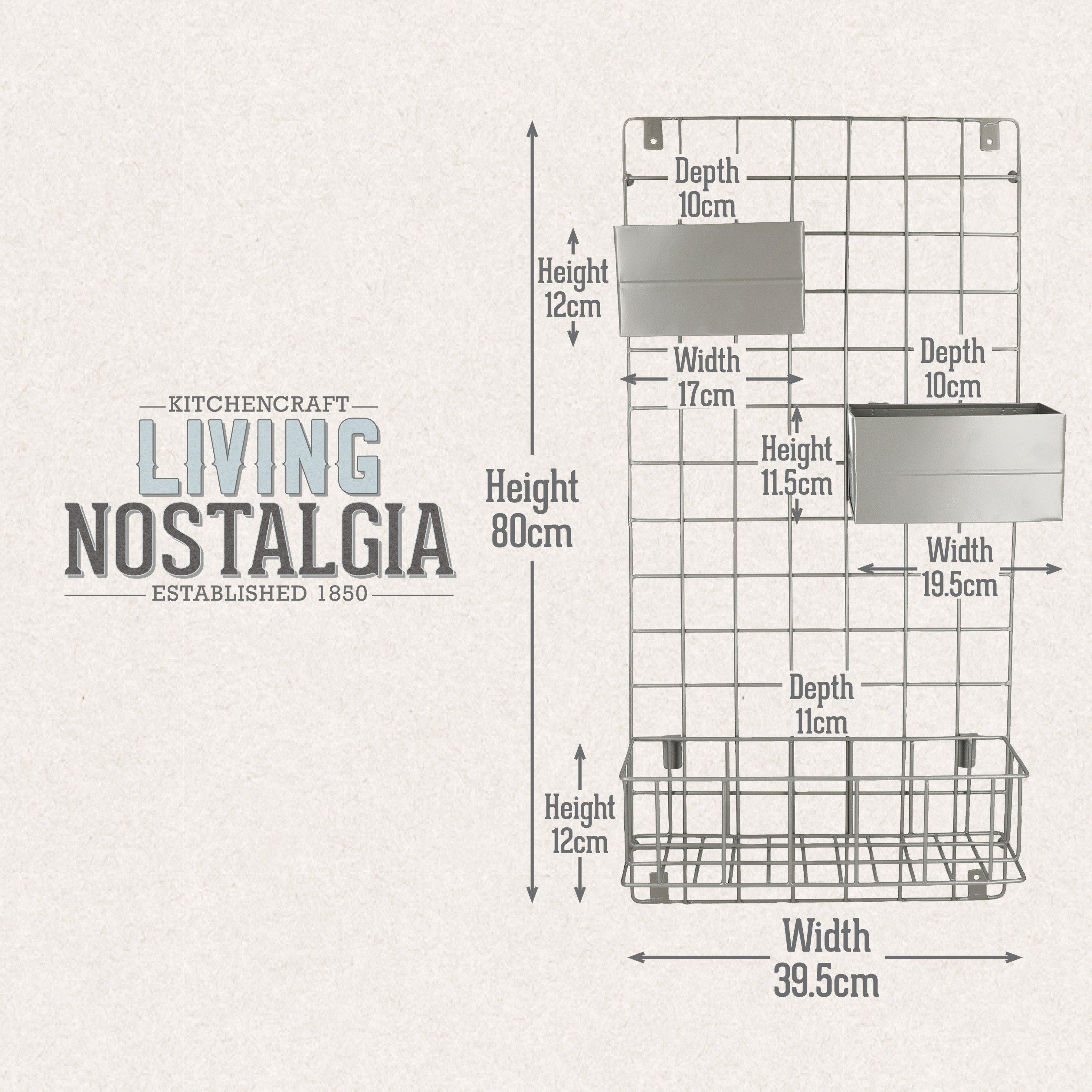 Grey - KitchenCraft - KitchenCraft Living Nostalgia Wire Wall Organiser - 2