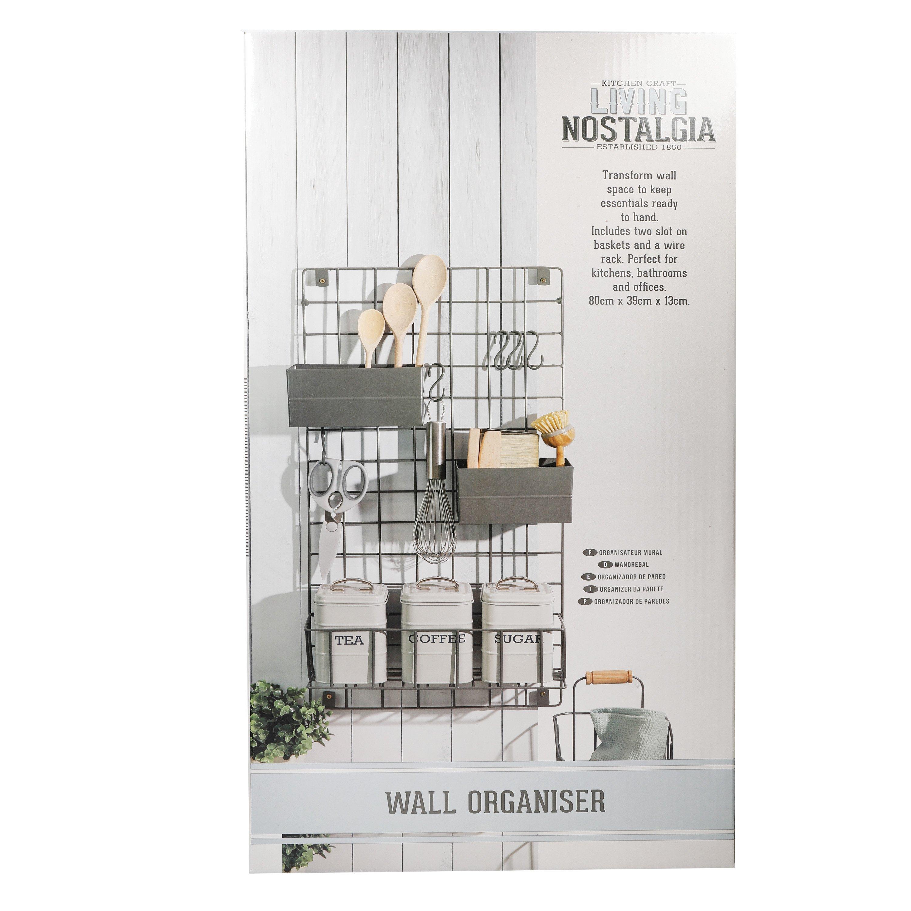 Grey - KitchenCraft - KitchenCraft Living Nostalgia Wire Wall Organiser - 4