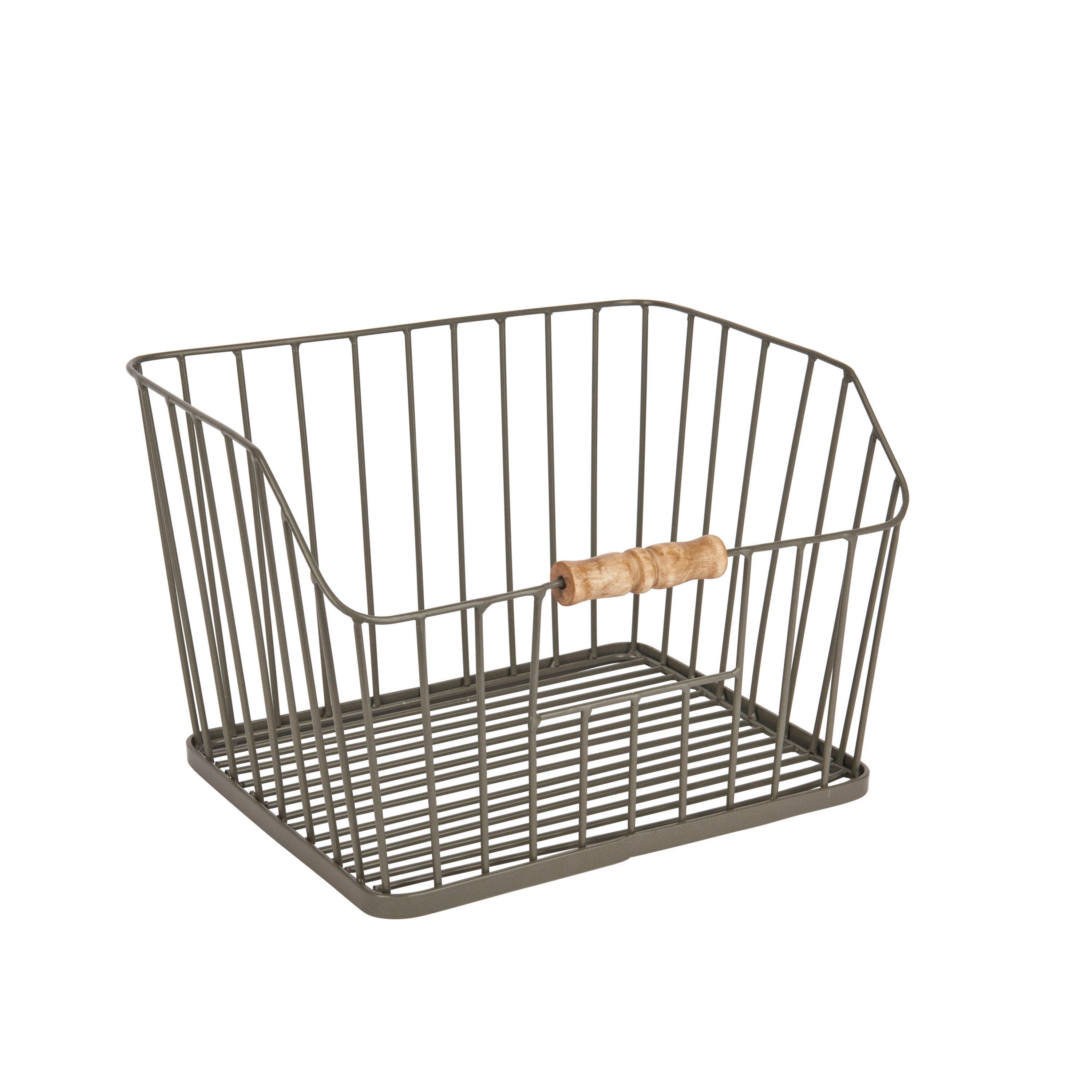 Grey - KitchenCraft - KitchenCraft Living Nostalgia Large Wire Storage B - 1