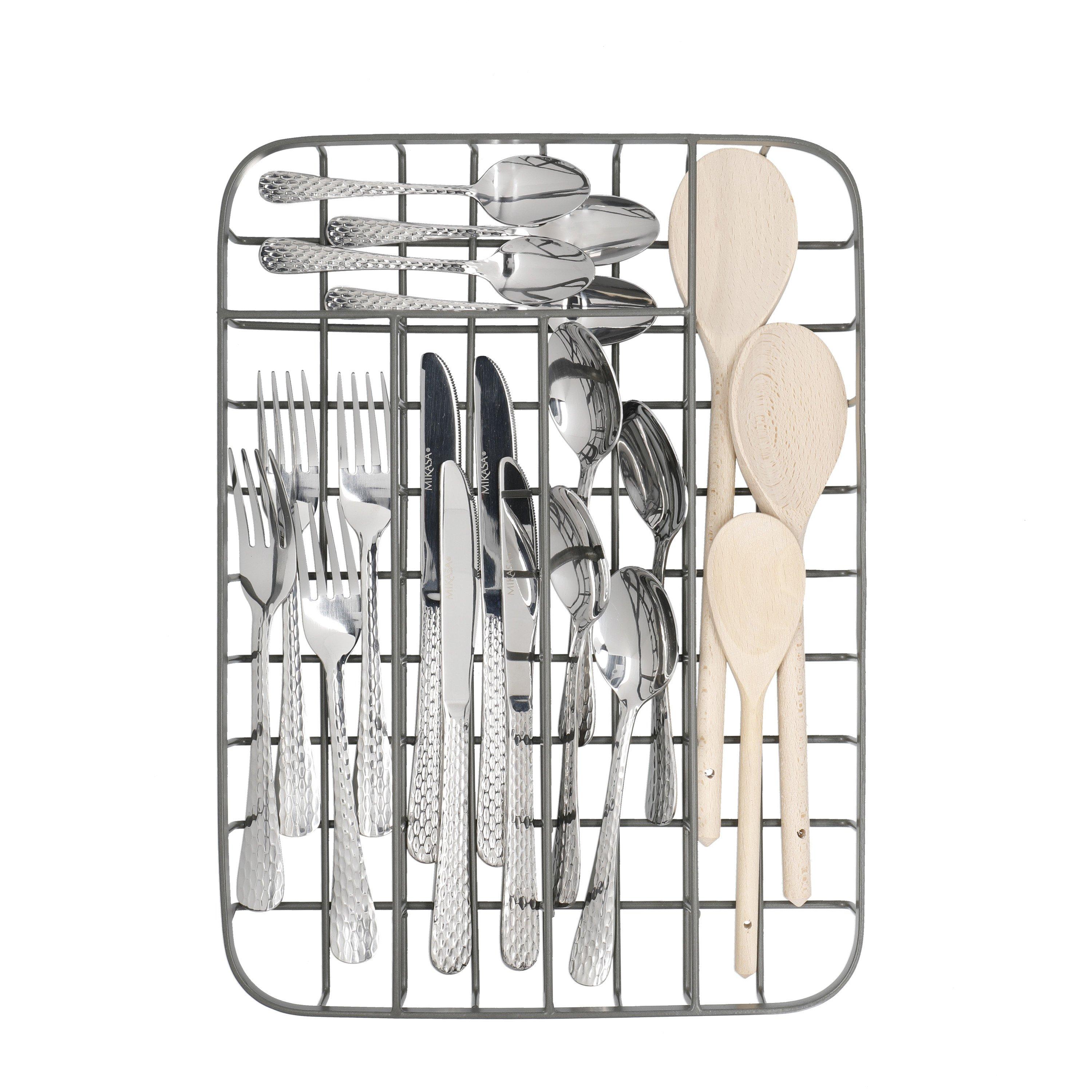 Grey - KitchenCraft - KitchenCraft Living Nostalgia Wire Cutlery Tray G - 3