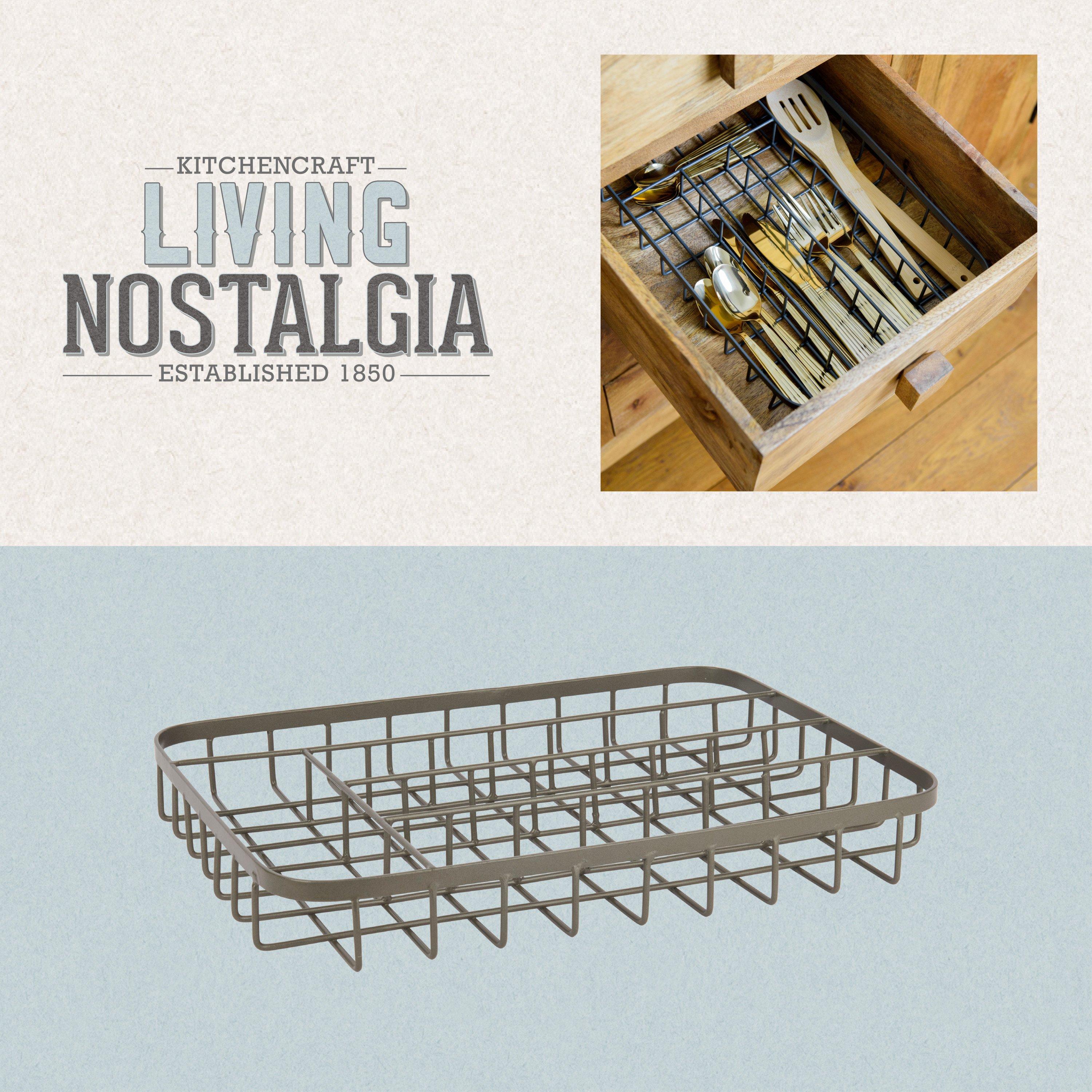 Grey - KitchenCraft - KitchenCraft Living Nostalgia Wire Cutlery Tray G - 6