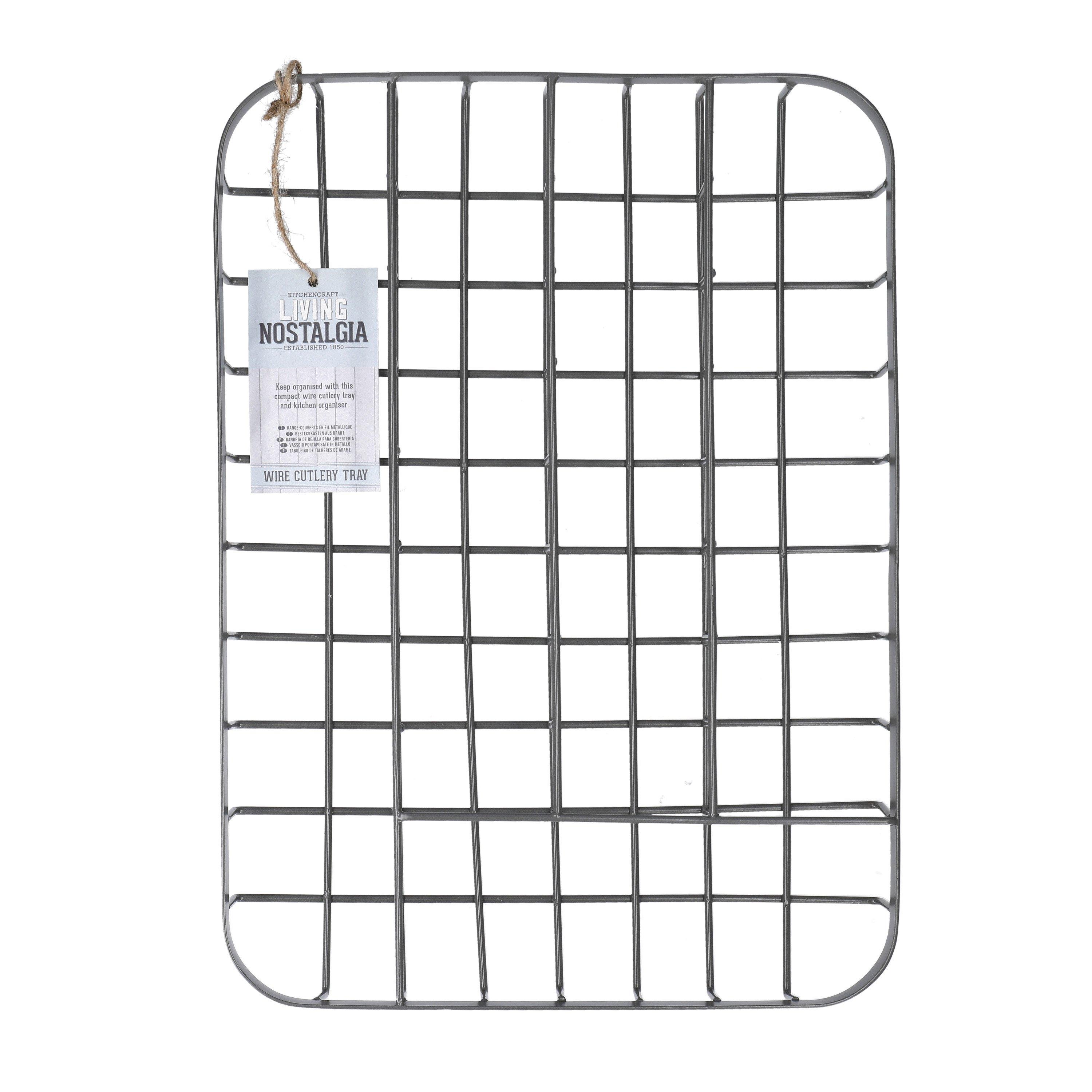 Grey - KitchenCraft - KitchenCraft Living Nostalgia Wire Cutlery Tray G - 7