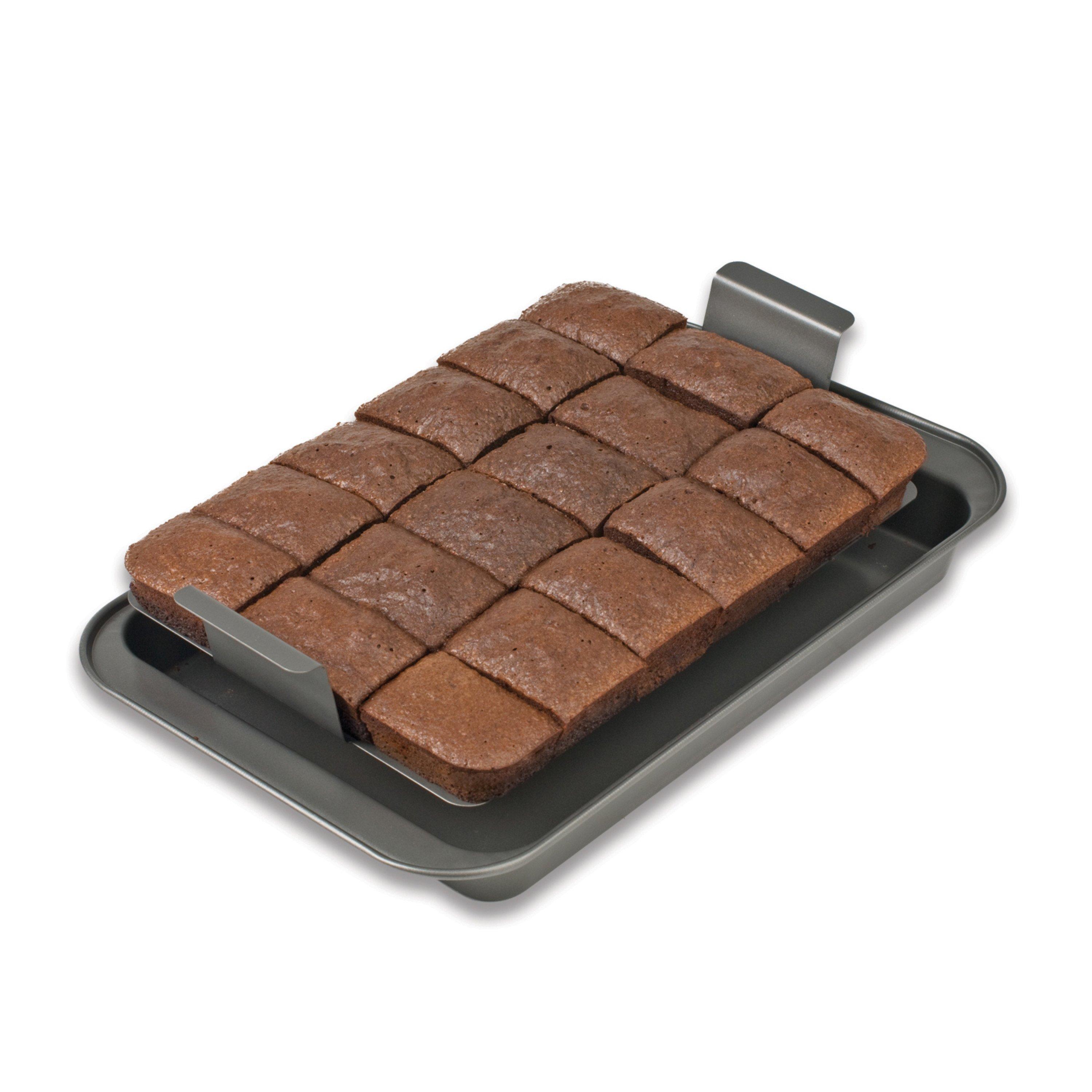 Grey - Chicago Metallic - Chicago Metallic Non-Stick Three Piece Brownie Pan - 2