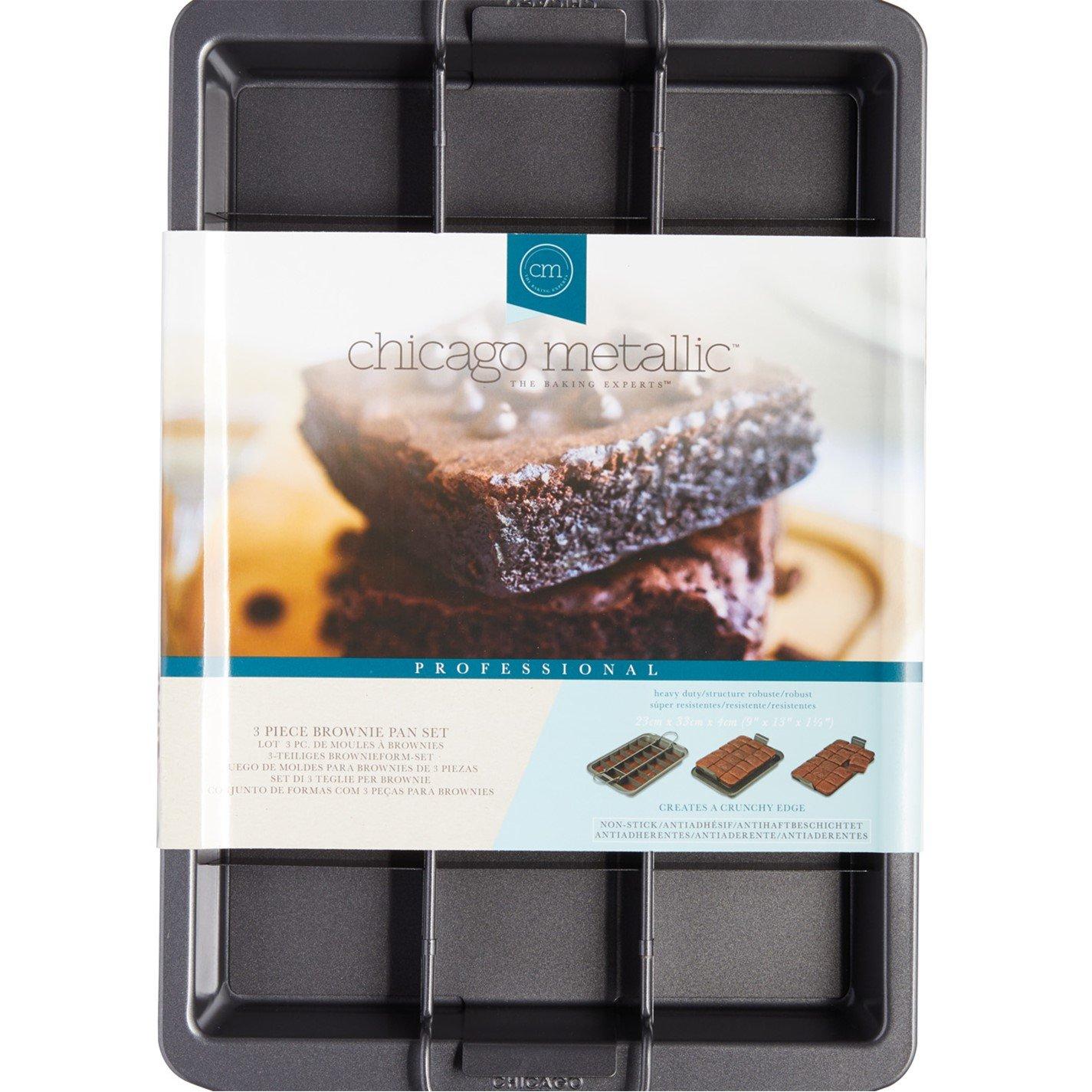 Chicago Metallic Chicago Metallic Non-Stick Three Piece Brownie Pan ...
