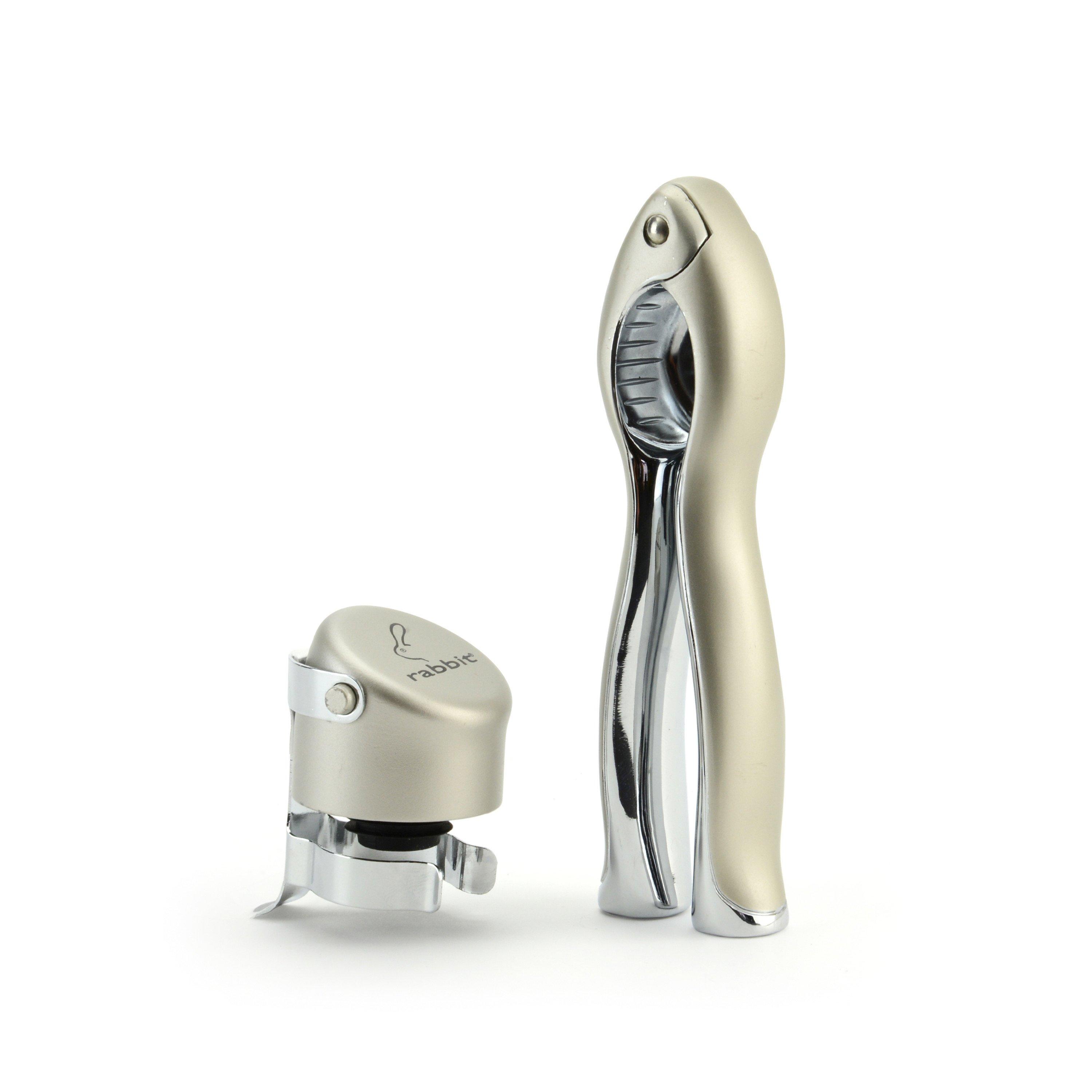 Rabbit Gray Champagne Sealer Set - Metallic - Metal - Gift Sets - Image 8