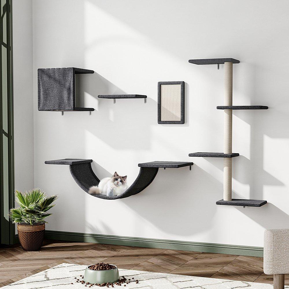 Kidkid Pet  Cat Tree Set With Hammock And Jumping Platform - Grey