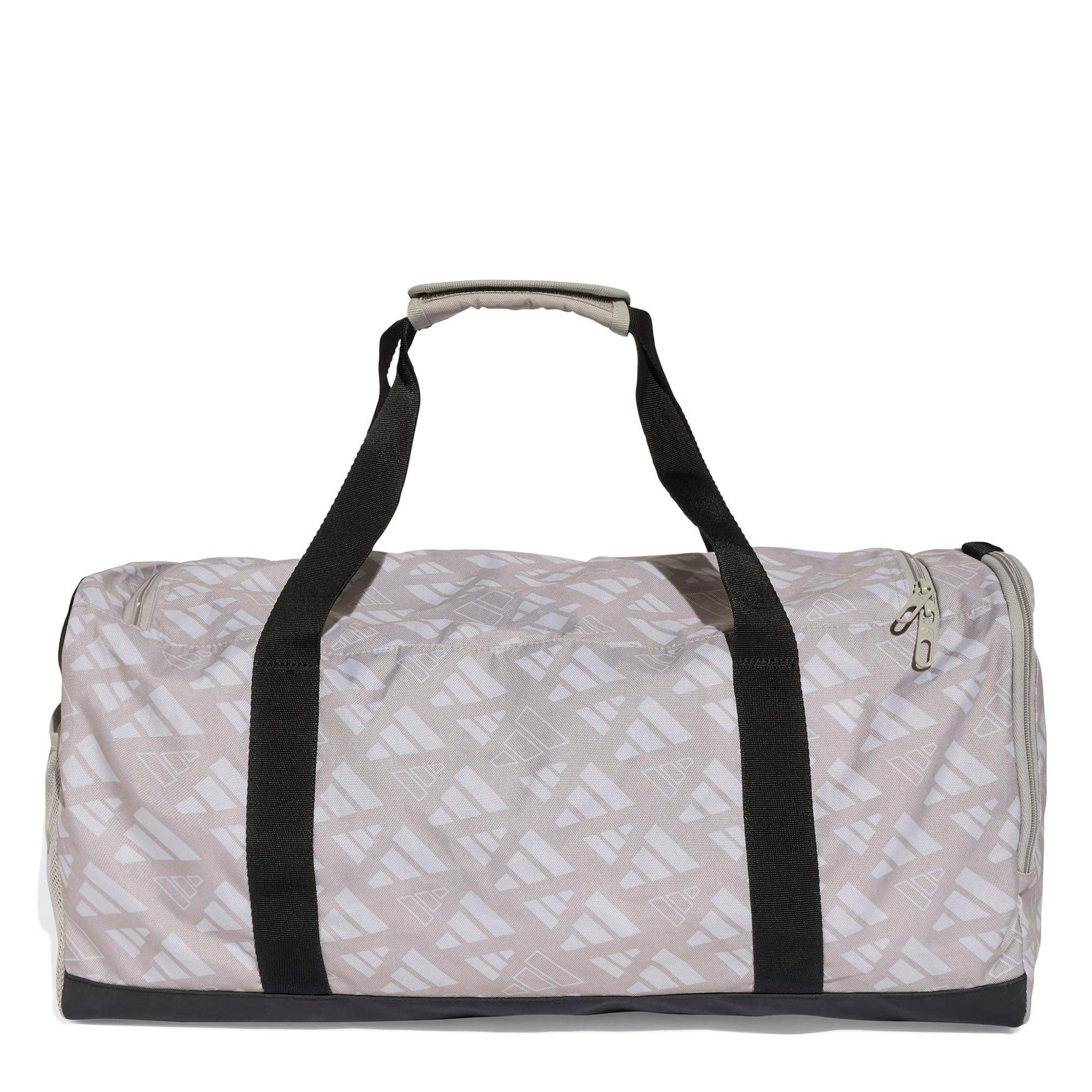 Metal Grey/Blk - adidas - Linear Monogram Graphic Medium Duffel Bag - 2