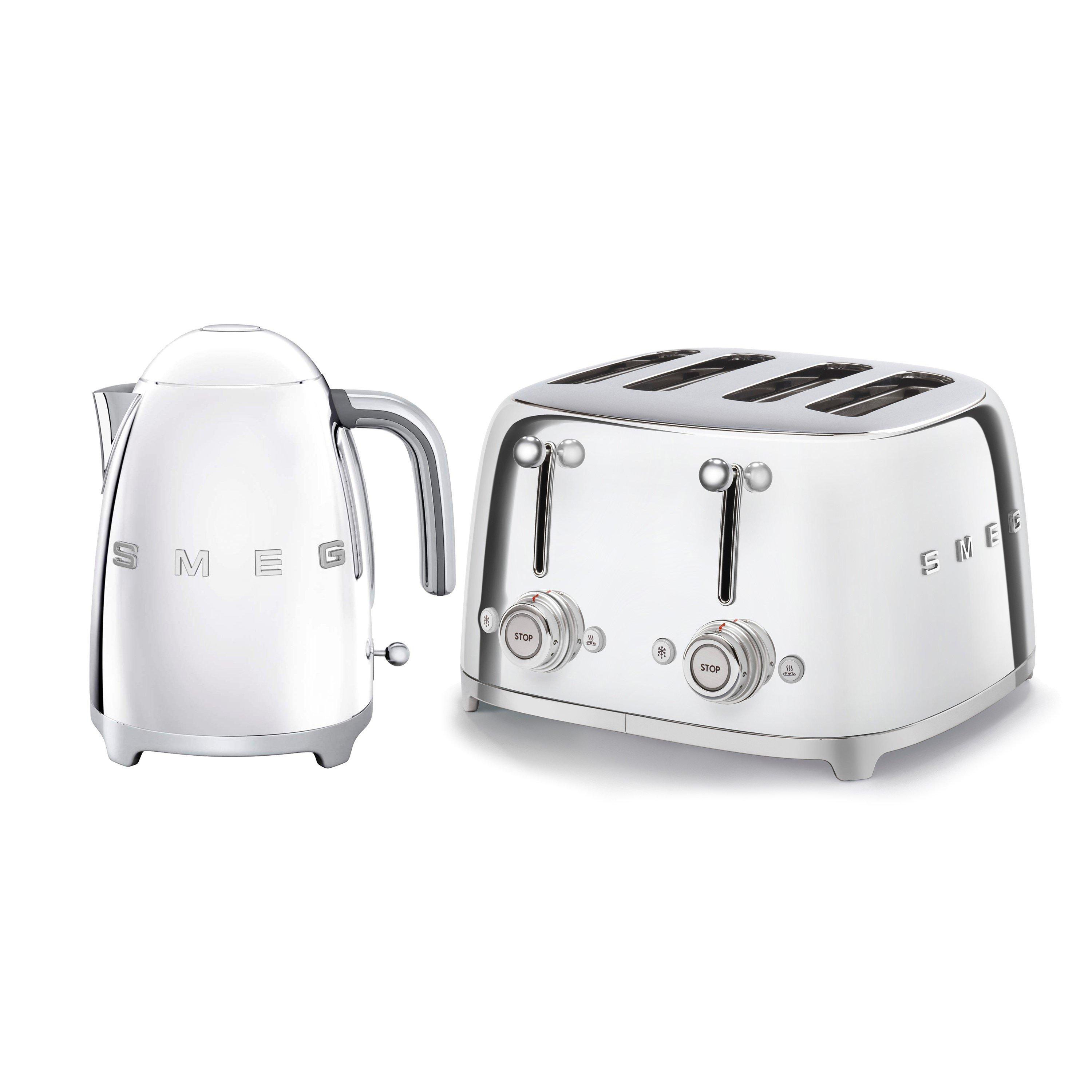 None - Smeg - Smeg 50s Retro 1.7L Kettle + 4-Slice Toaster Polis - 1