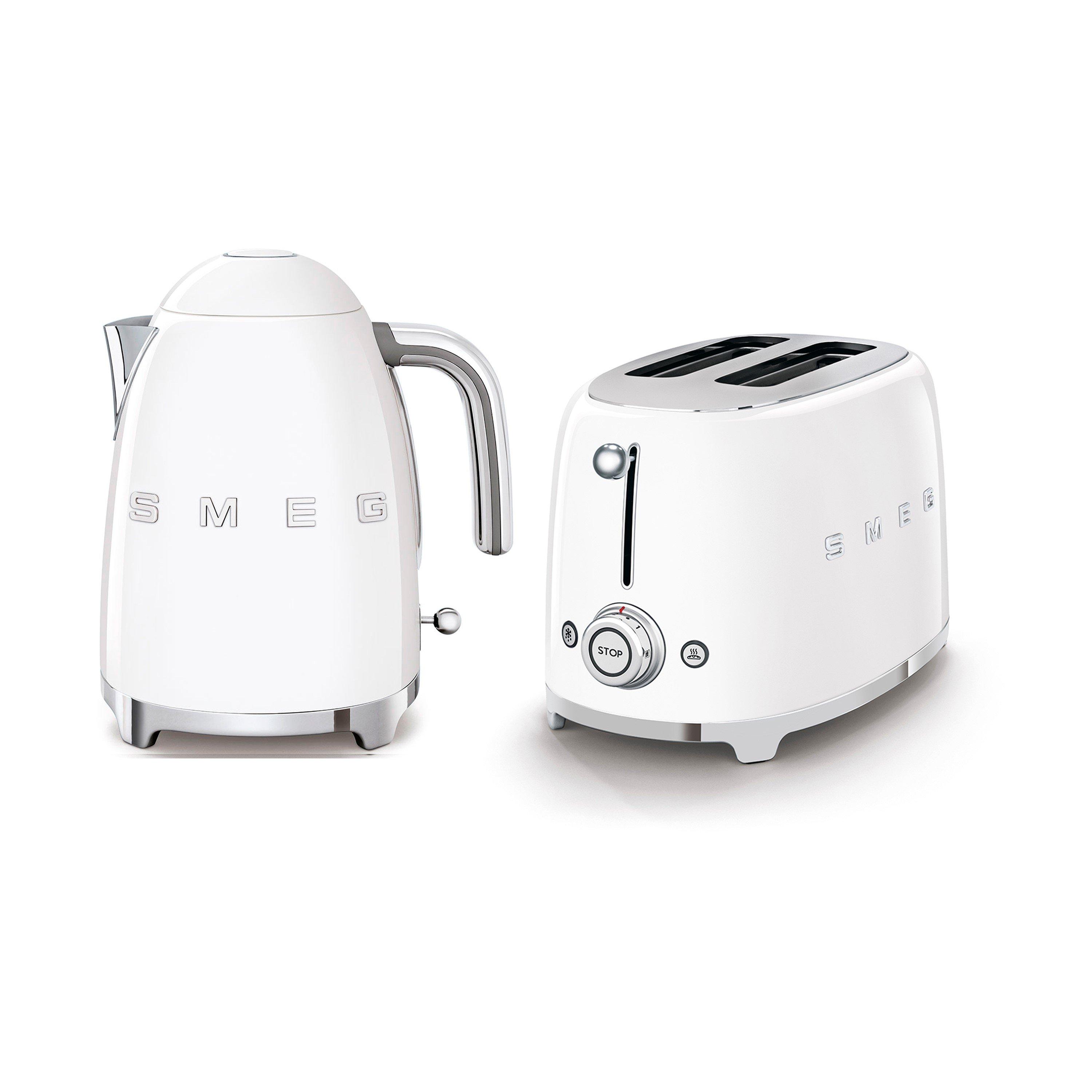 White - Smeg - Smeg 50s Retro 1.7L Kettle + 2-Slice Toaster White - 1
