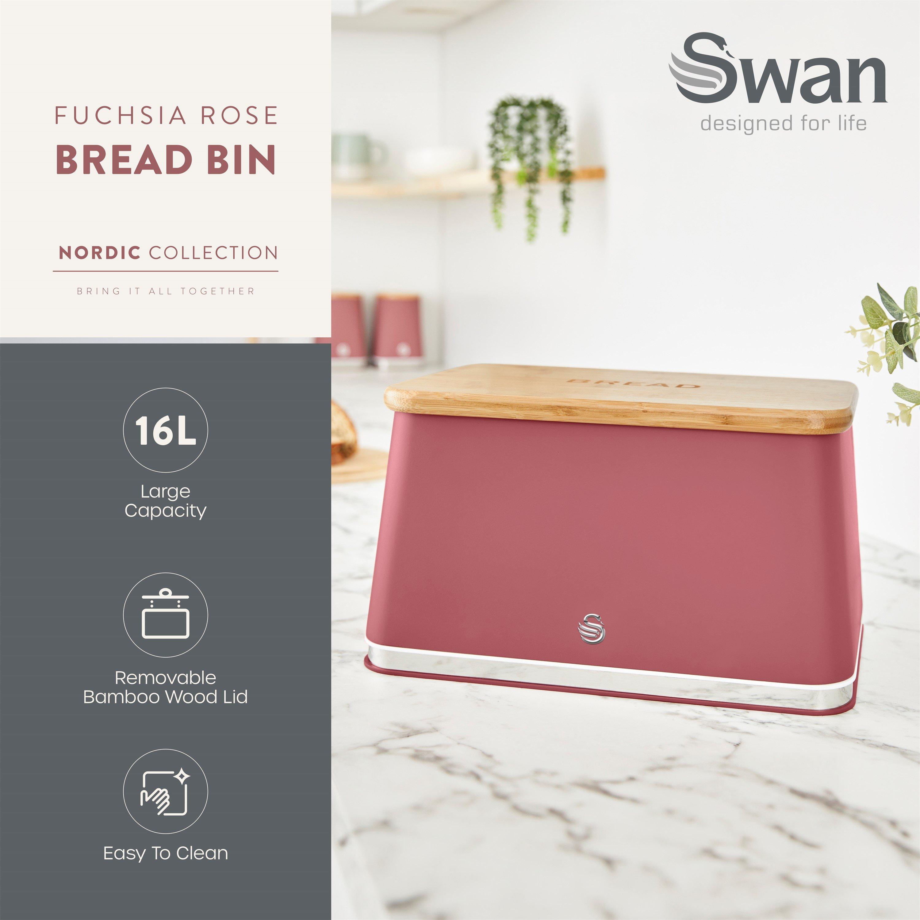 Fuchsia Rose - Swan - Nordic Bread Bin - 2