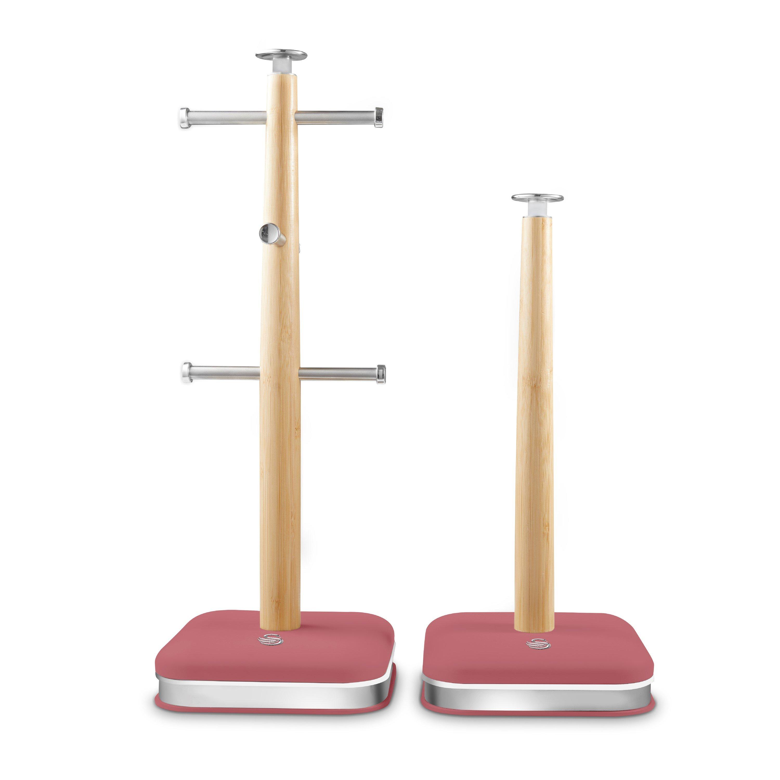 Swan  Towel Pole And Mug Tree Set - Fuchsia Rose - Medium