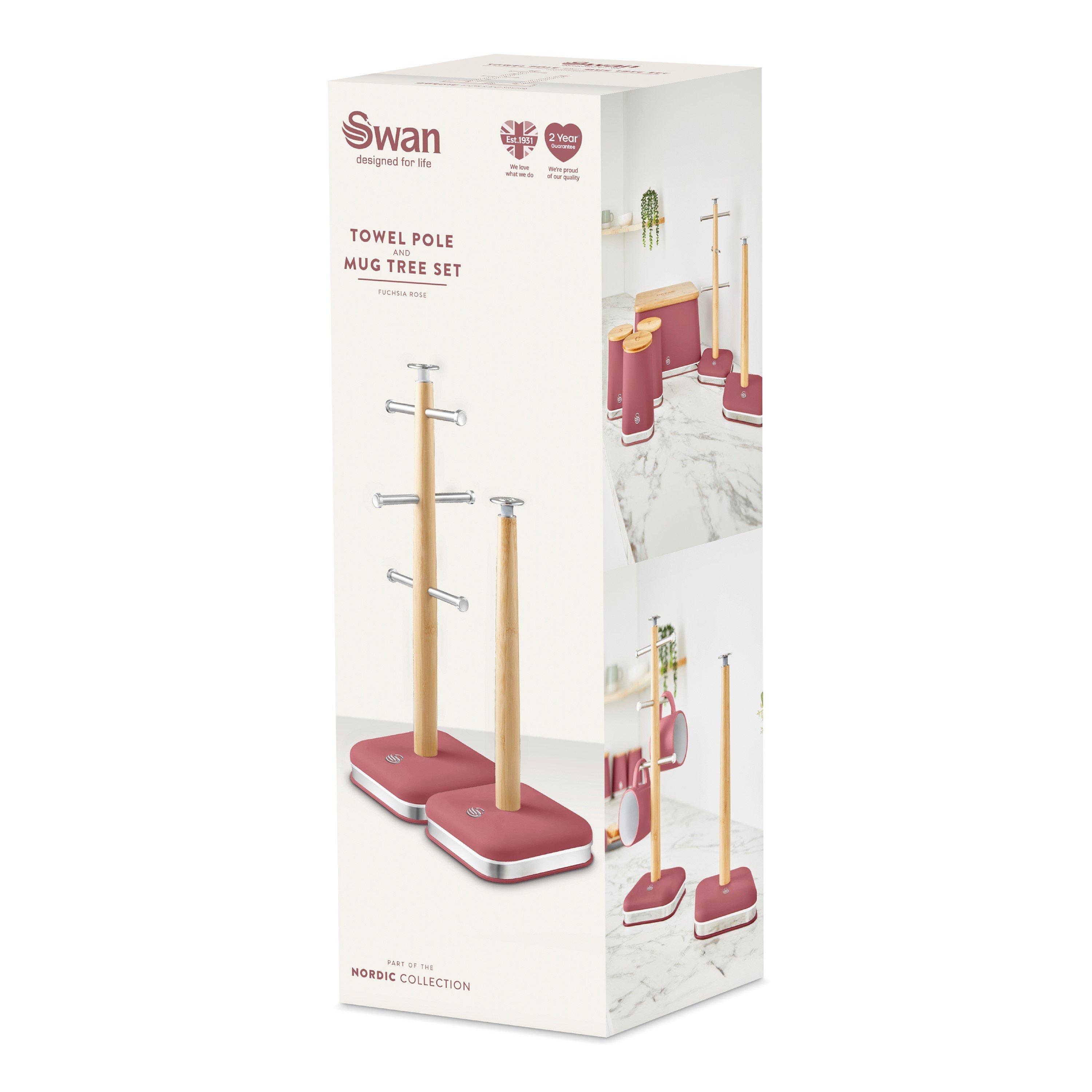 Fuchsia Rose - Swan - Towel Pole and Mug Tree Set - 9