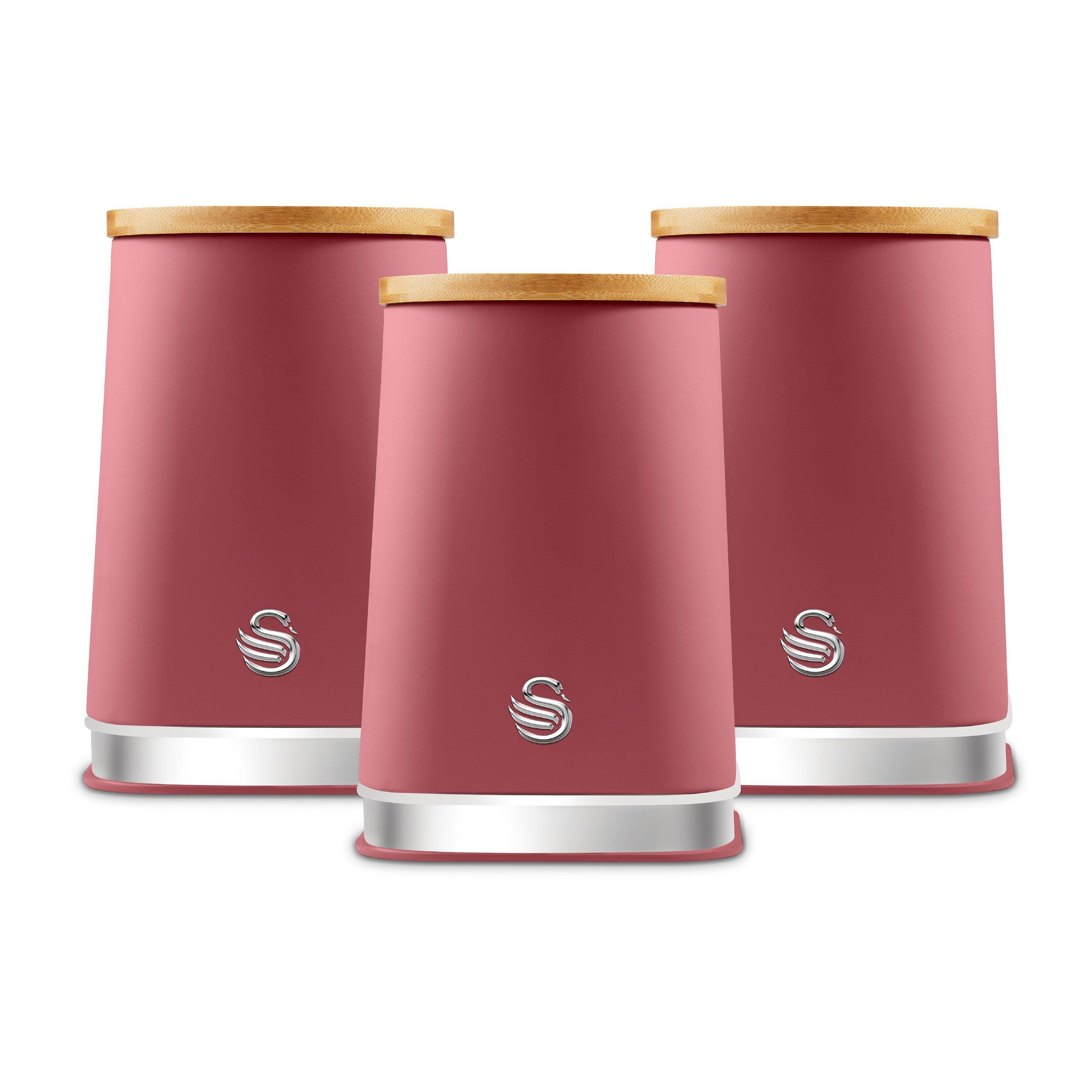Swan  Nordic Set Of 3 Canisters - Fuchsia Rose - Medium