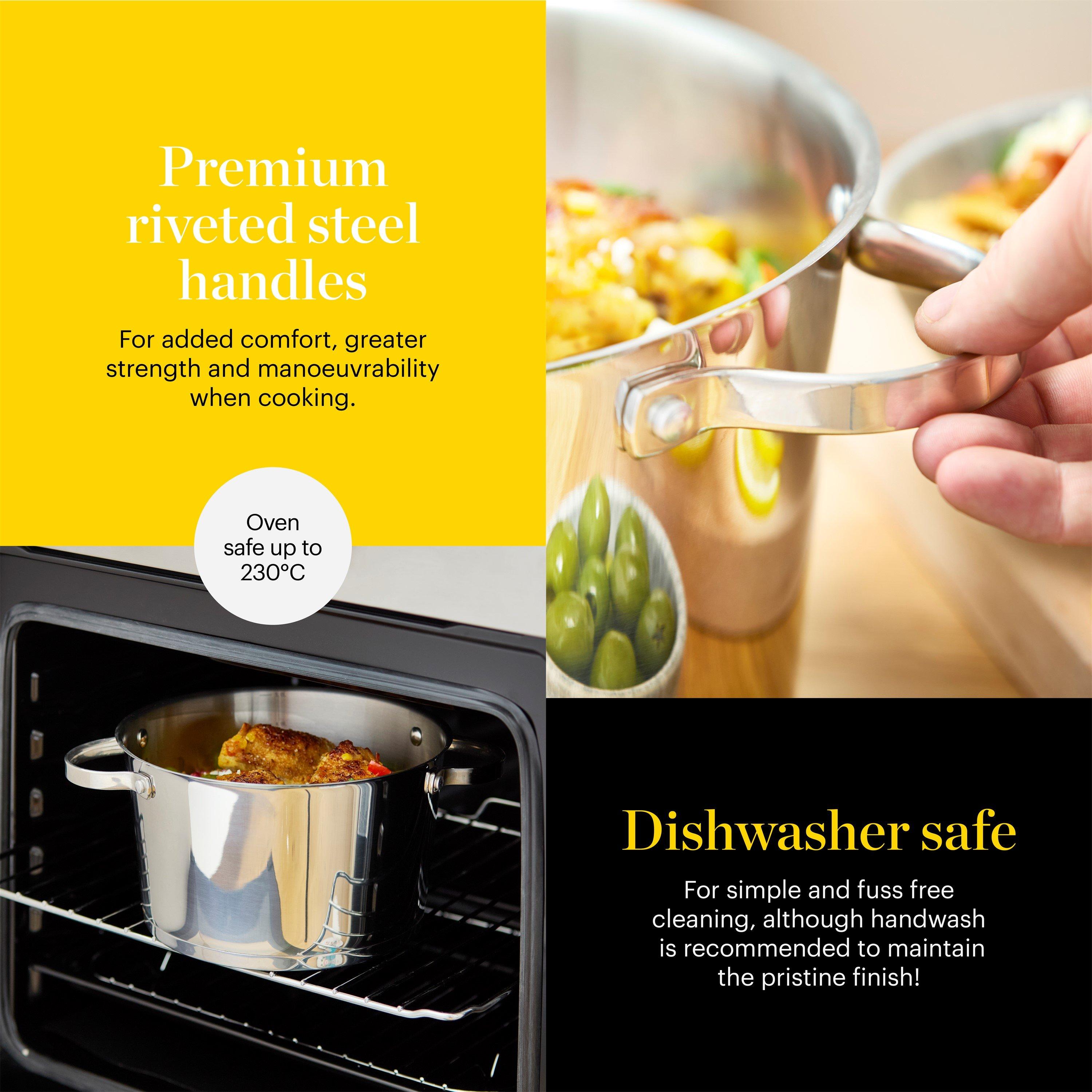 Stainless Steel - Good Food - Stainless Steel 24cm Casserole with Lid - 5