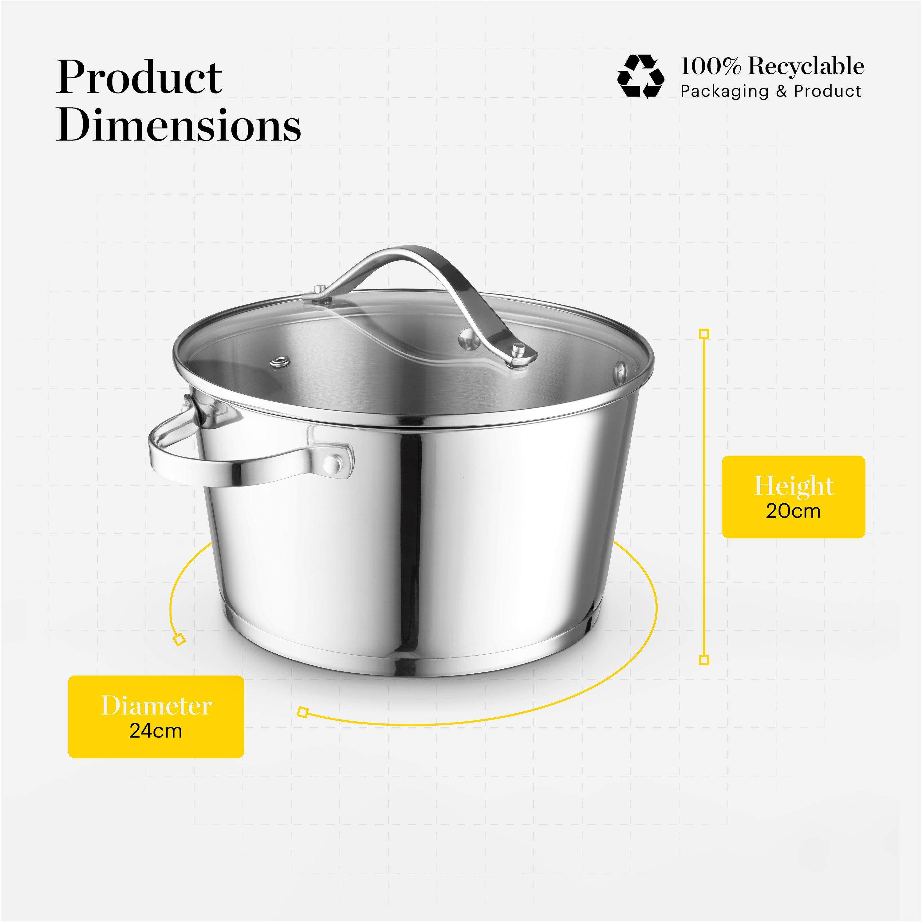 Stainless Steel - Good Food - Stainless Steel 24cm Casserole with Lid - 6