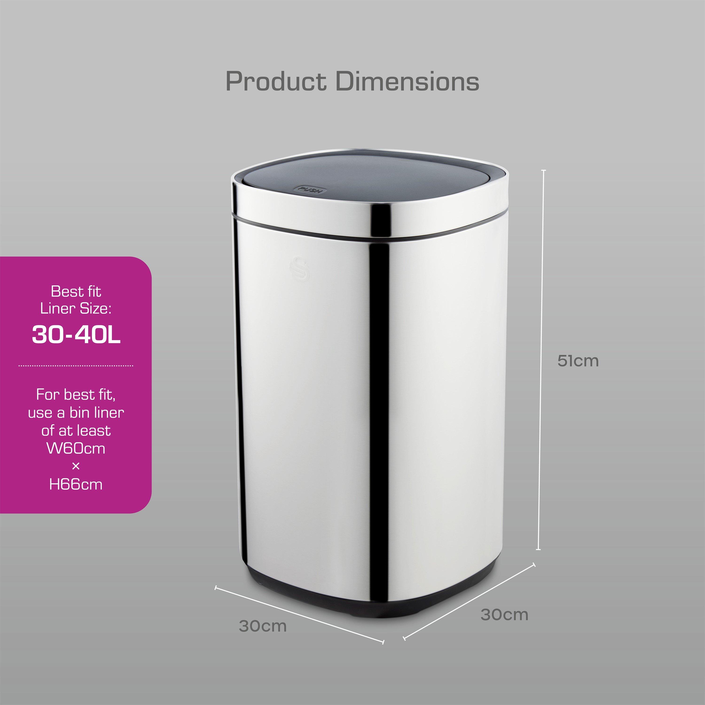 Stainless Steel - Swan - 30L Touch Bin - 6