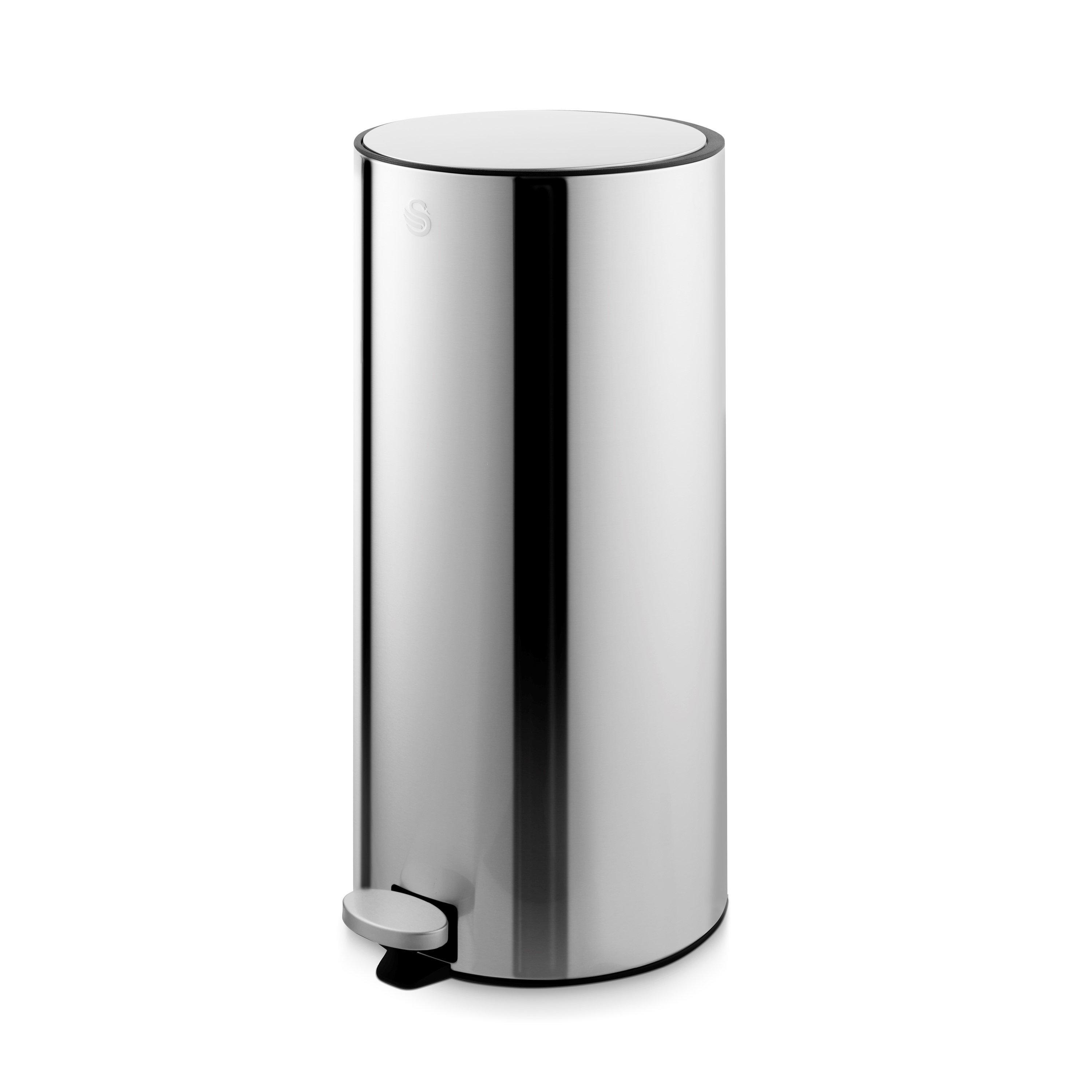 Stainless Steel - Swan - 30L Round Pedal Bin - 1