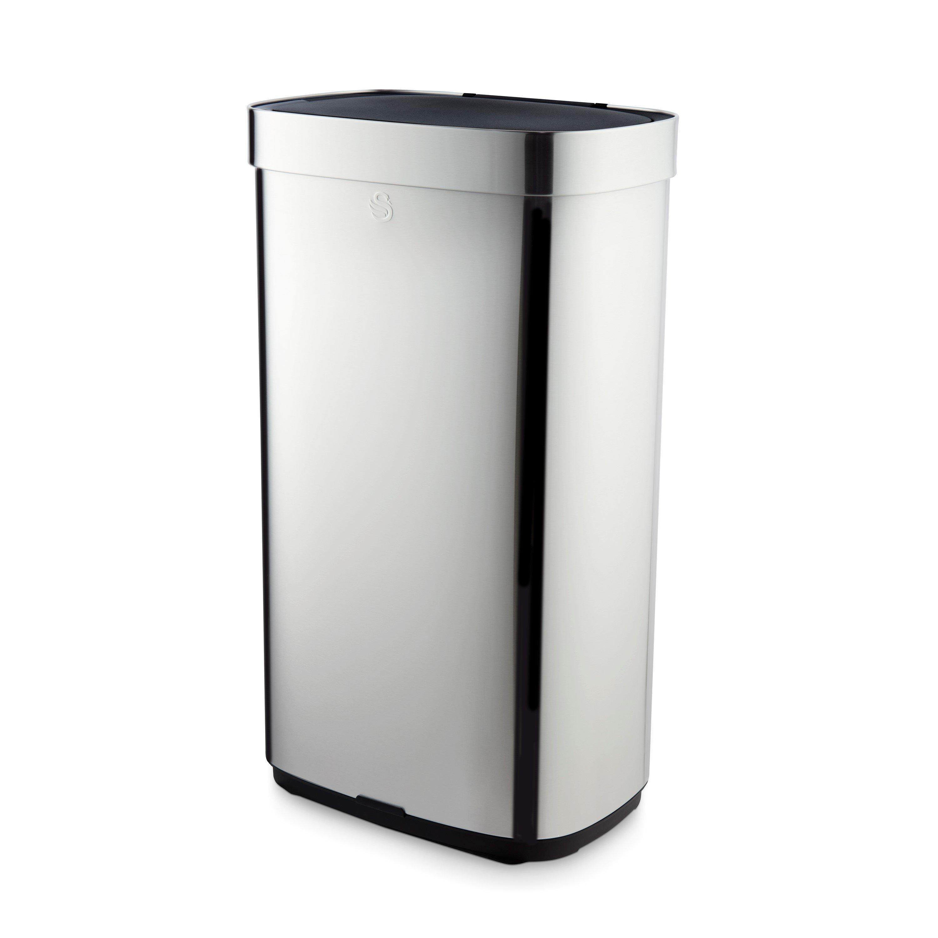 Stainless Steel - Swan - 80L Rechargeable Rectangular Sensor Bin - 1