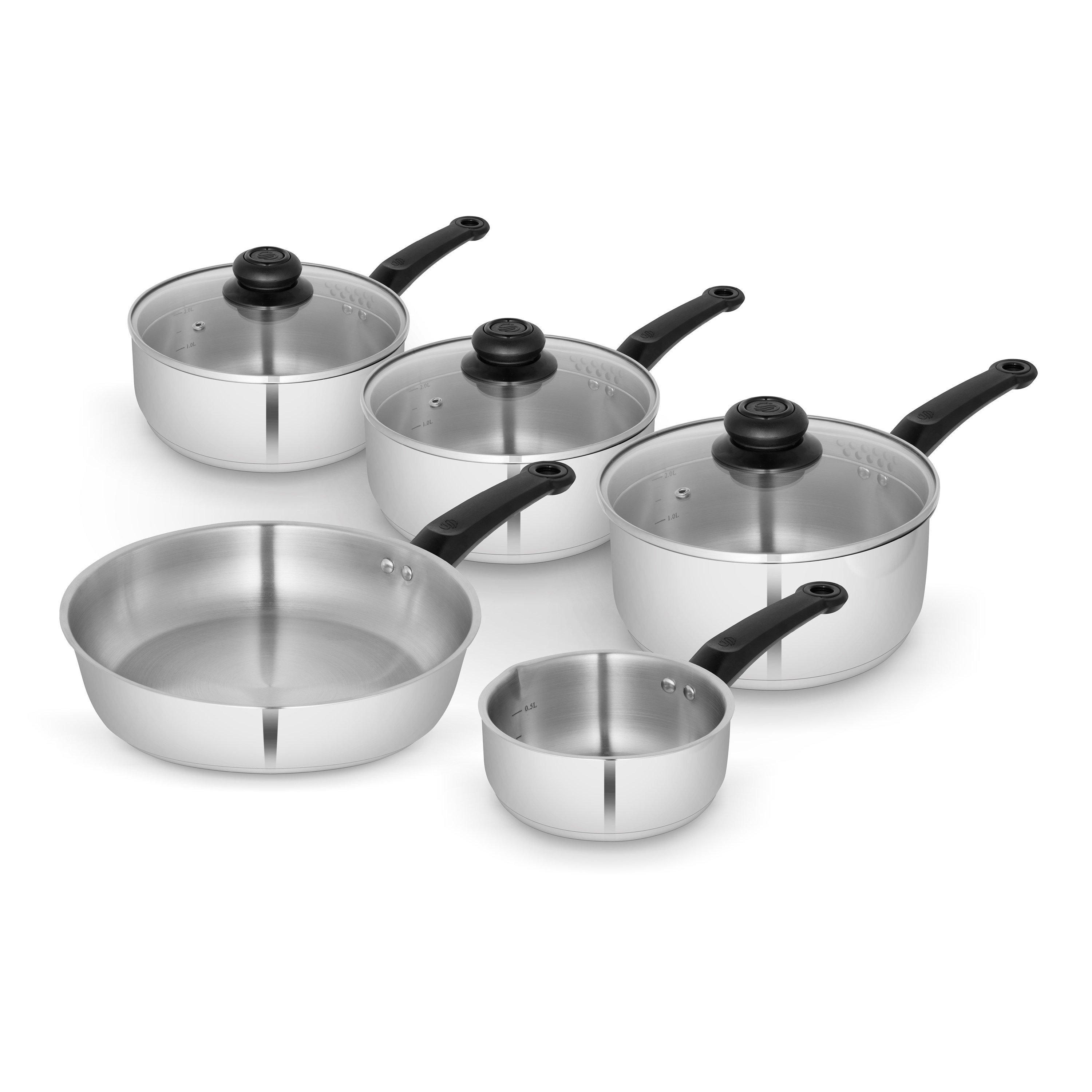 Stainless Steel - Swan - Townhouse 5 Piece Cookware Set S/Steel - 1