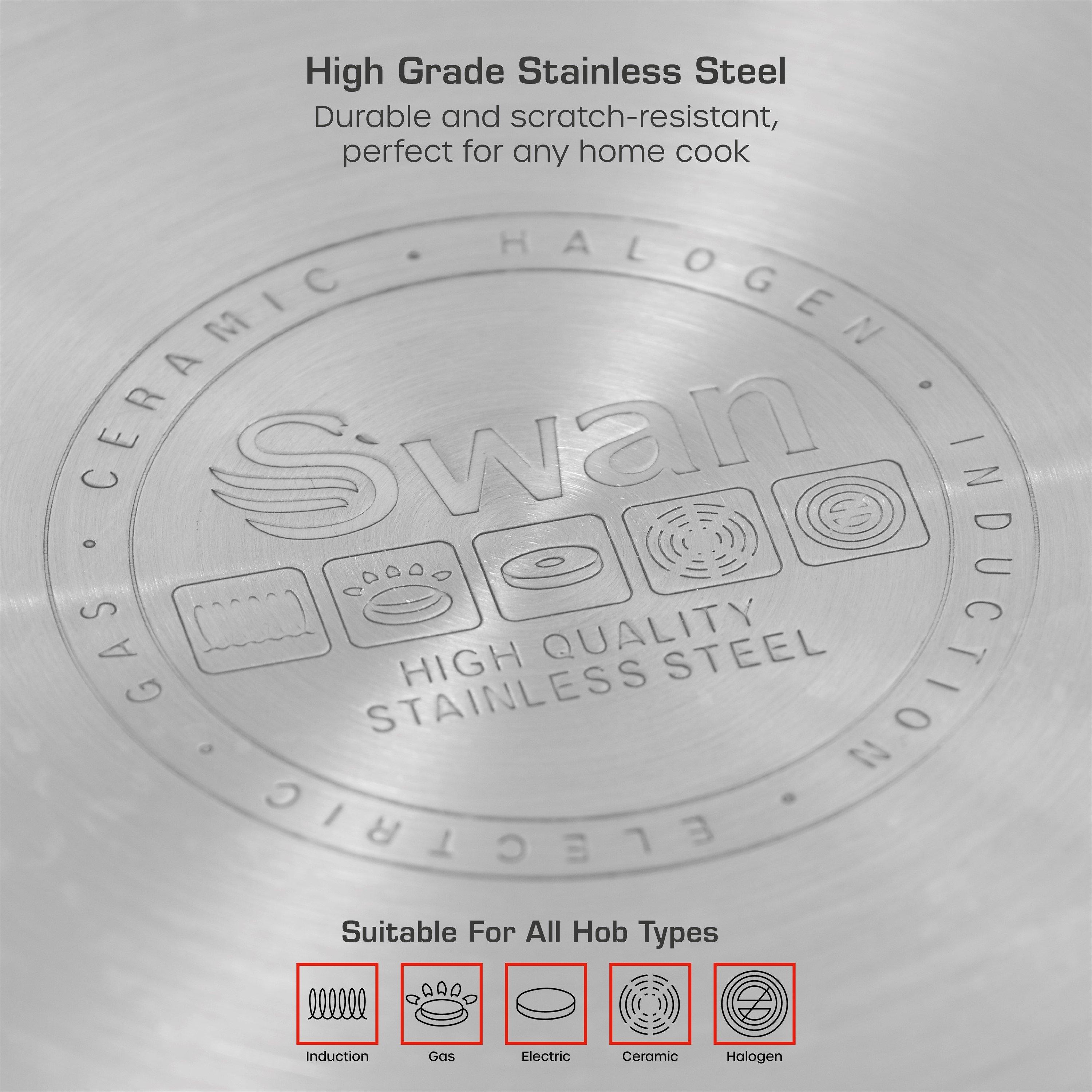 Stainless Steel - Swan - Townhouse 5 Piece Cookware Set S/Steel - 3