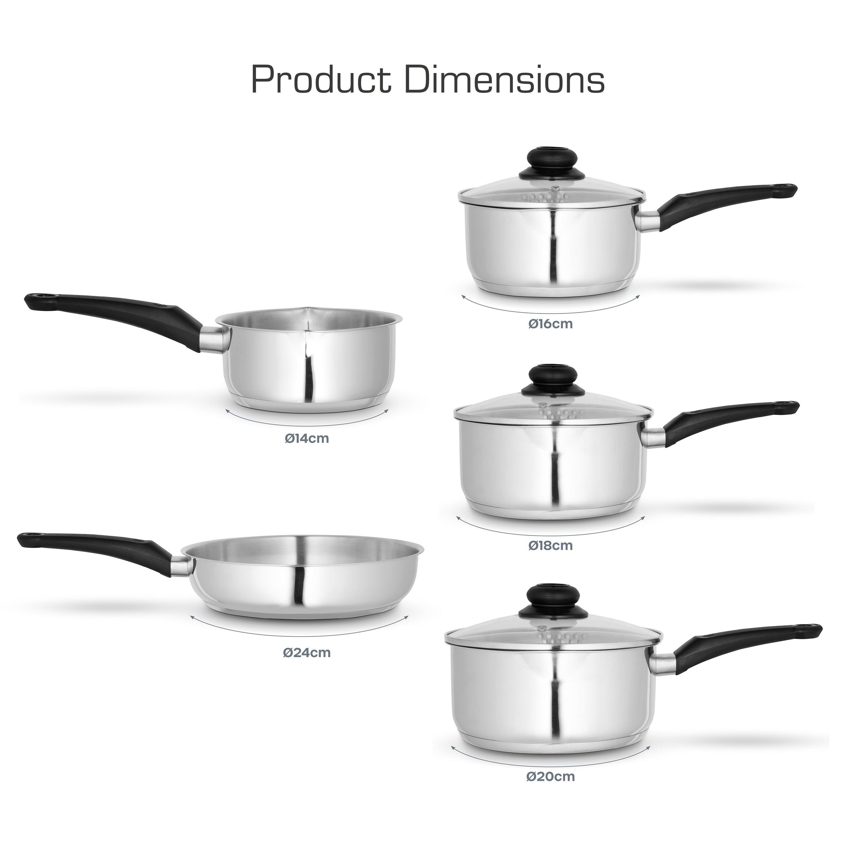 Stainless Steel - Swan - Townhouse 5 Piece Cookware Set S/Steel - 6