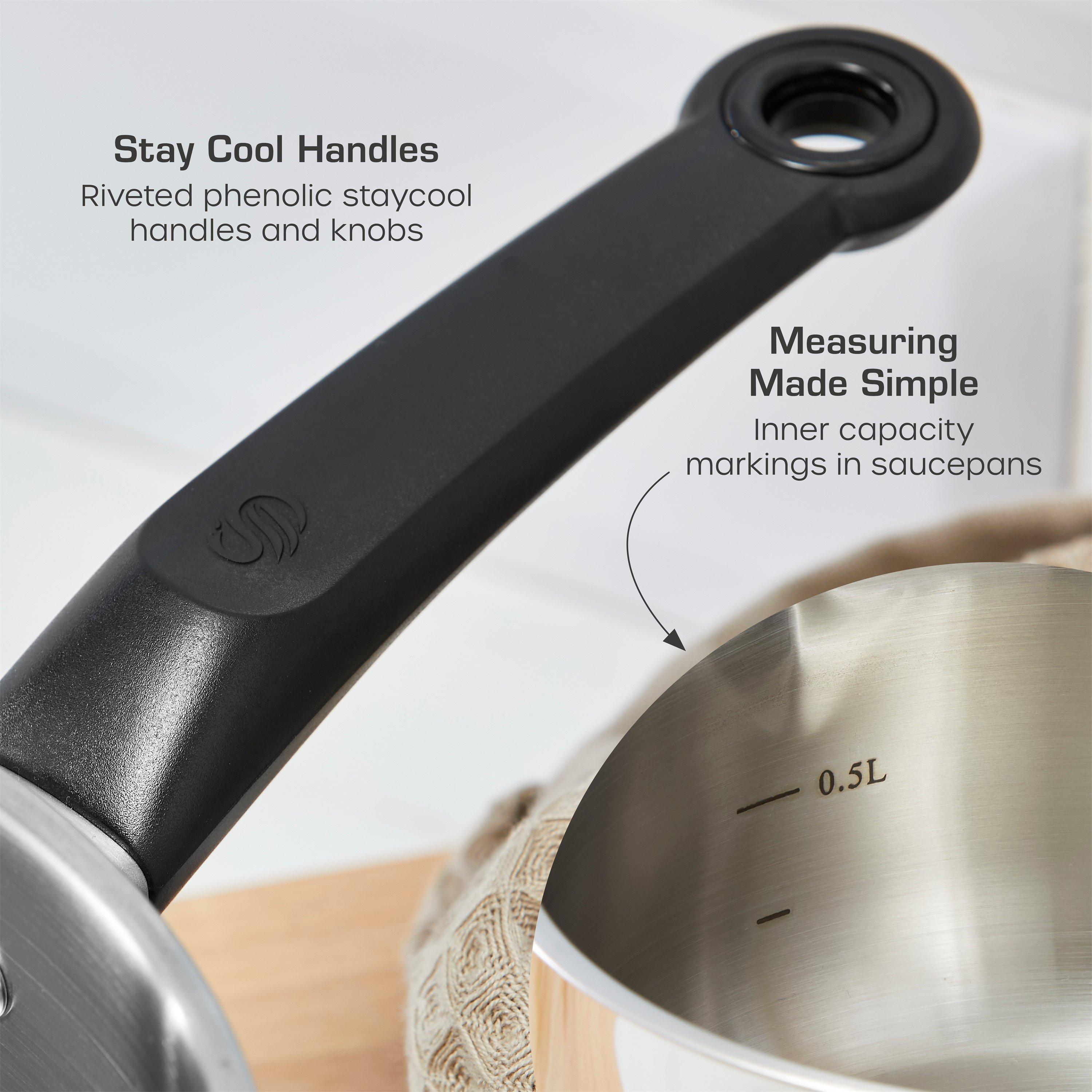 Stainless Steel - Swan - Townhouse 8 Piece Cookware Set S/Steel - 5