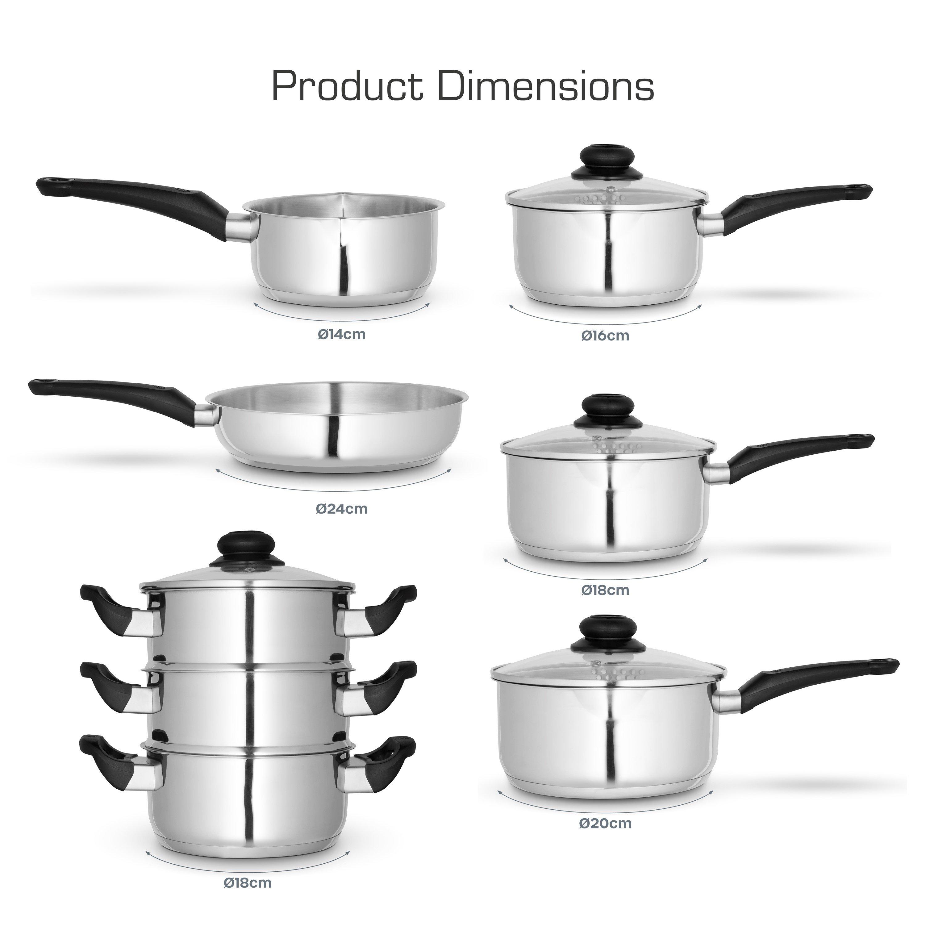 Stainless Steel - Swan - Townhouse 8 Piece Cookware Set S/Steel - 6