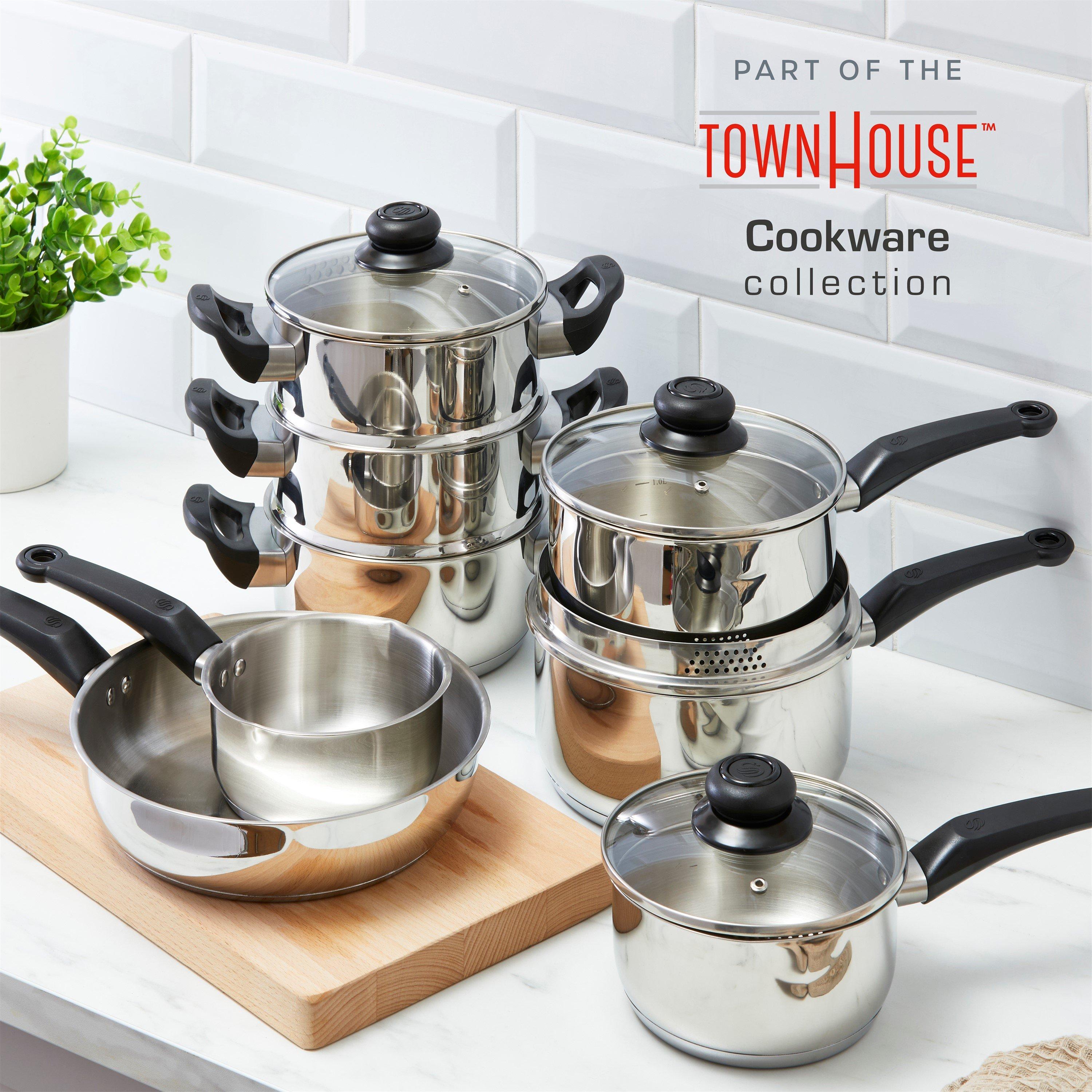 Stainless Steel - Swan - Townhouse 8 Piece Cookware Set S/Steel - 9