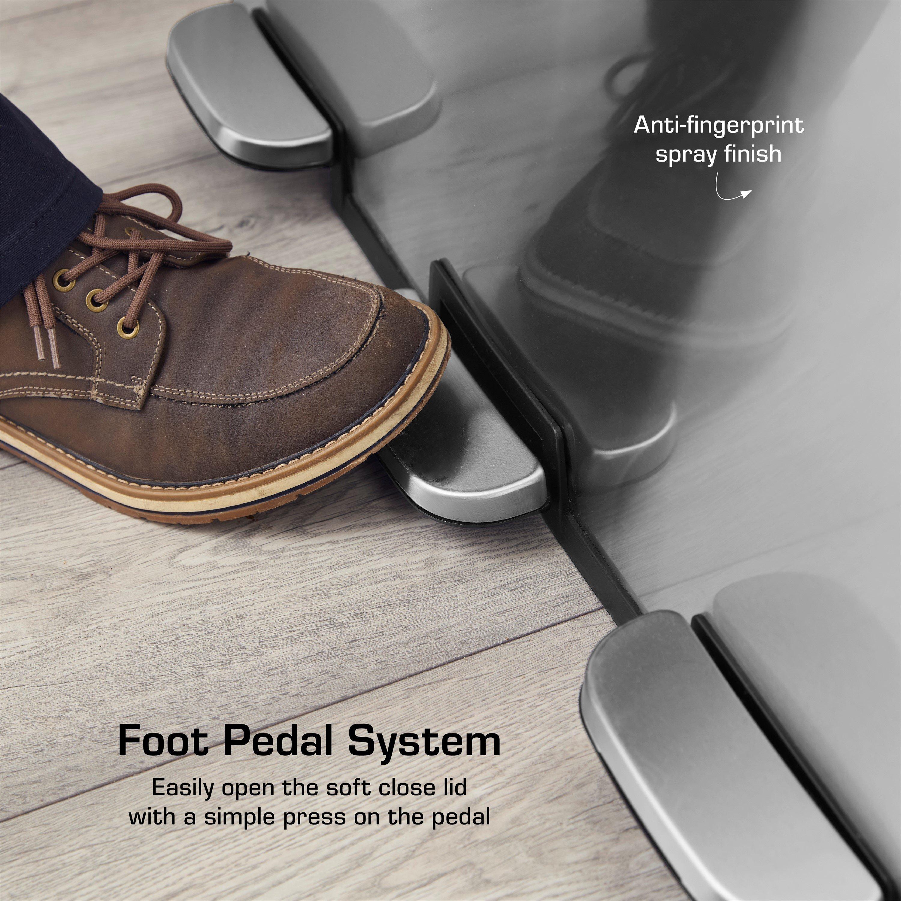 Stainless Steel - Swan - 90L Recycling Bin 3x30L - 5