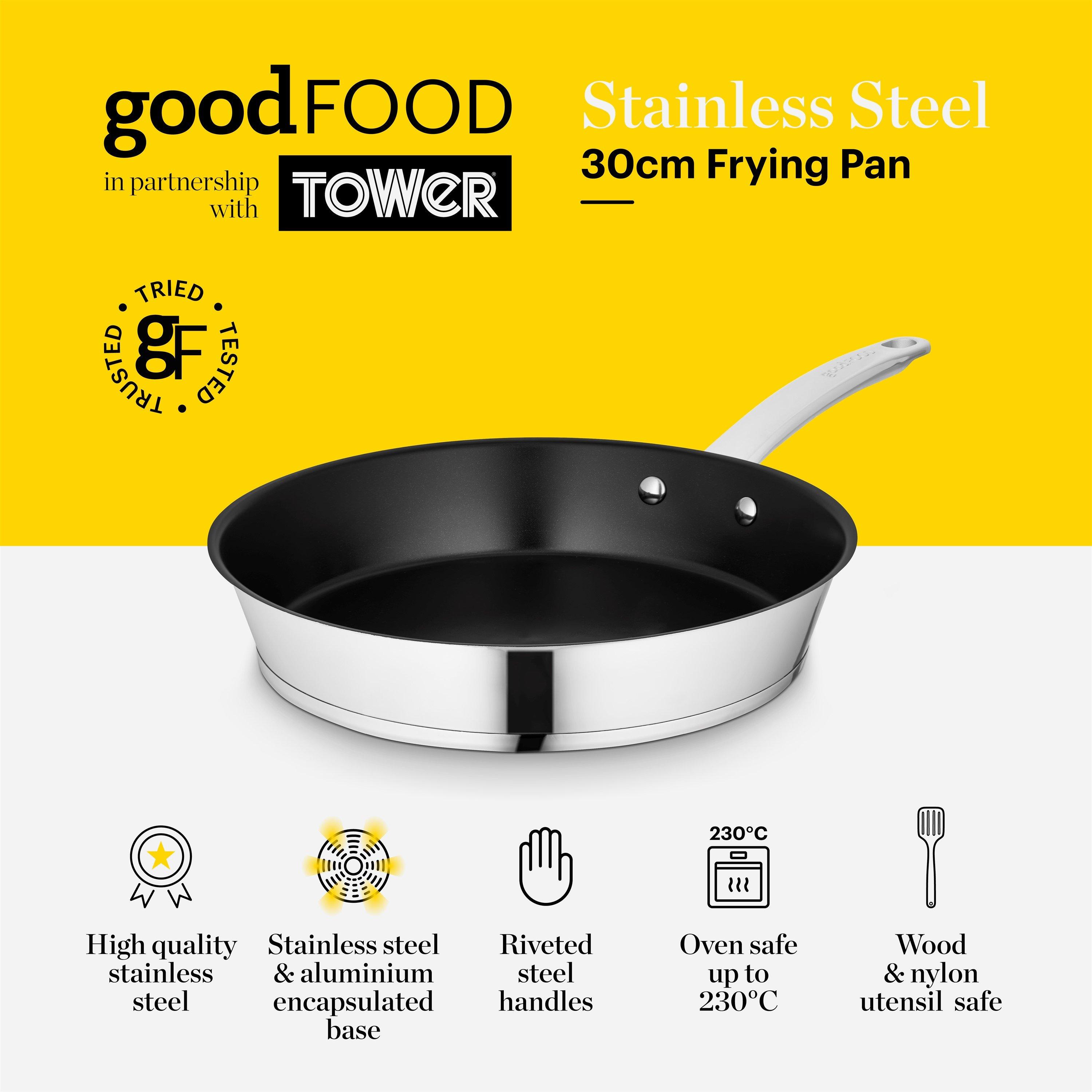 Stainless Steel - Good Food - Stainless Steel 30cm Frying Pan - 2