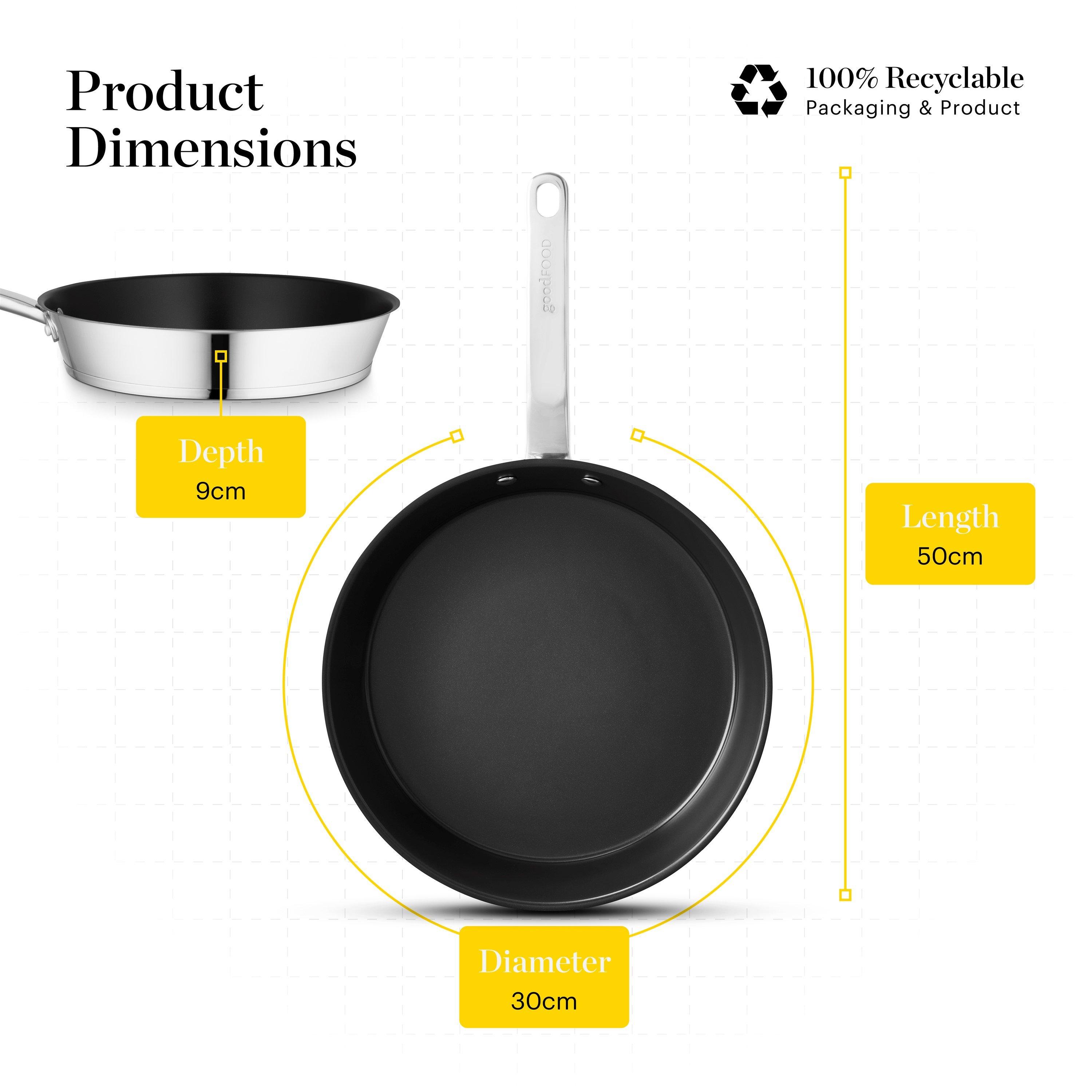 Stainless Steel - Good Food - Stainless Steel 30cm Frying Pan - 5