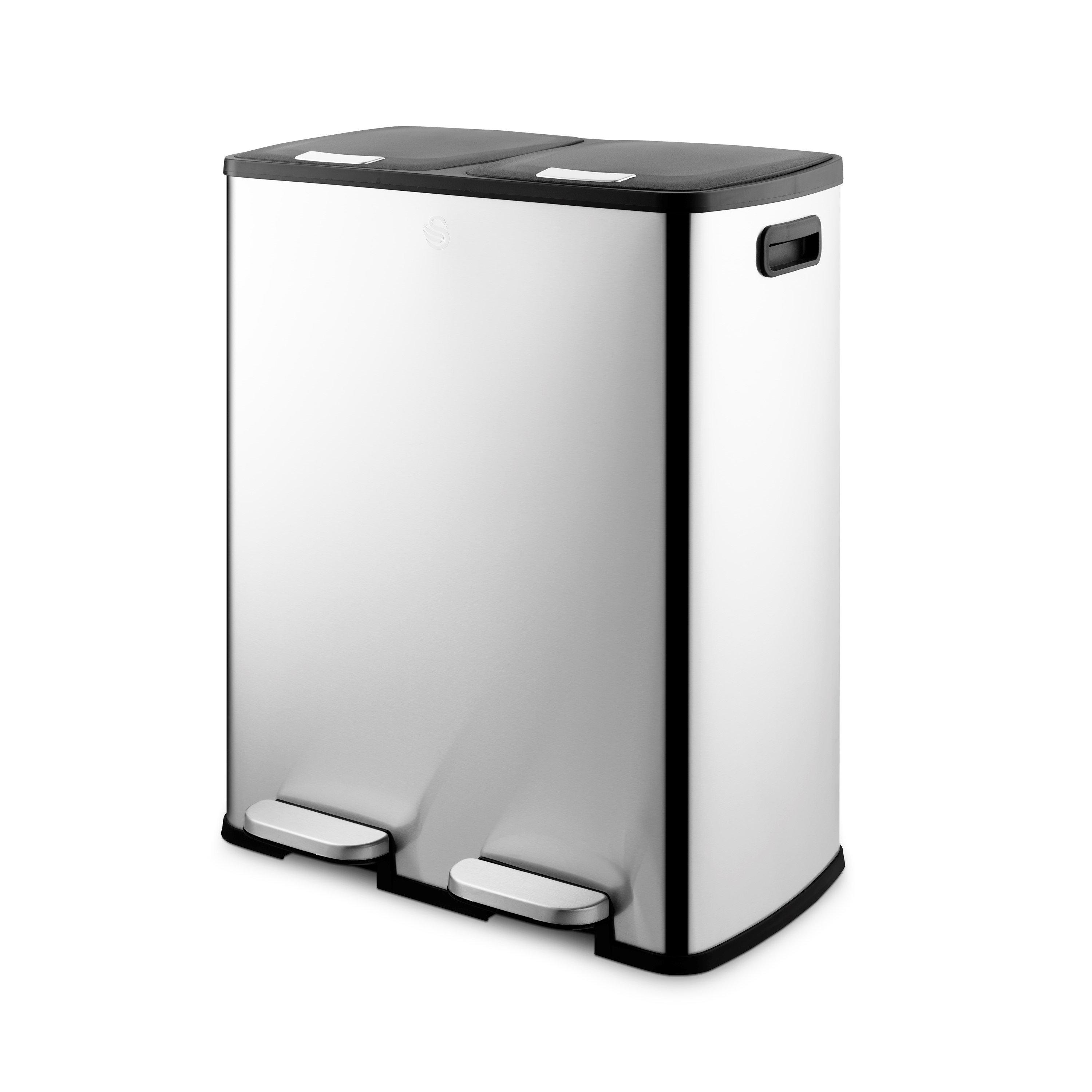 Stainless Steel - Swan - 60L Recycling Bin 2x30L - 1