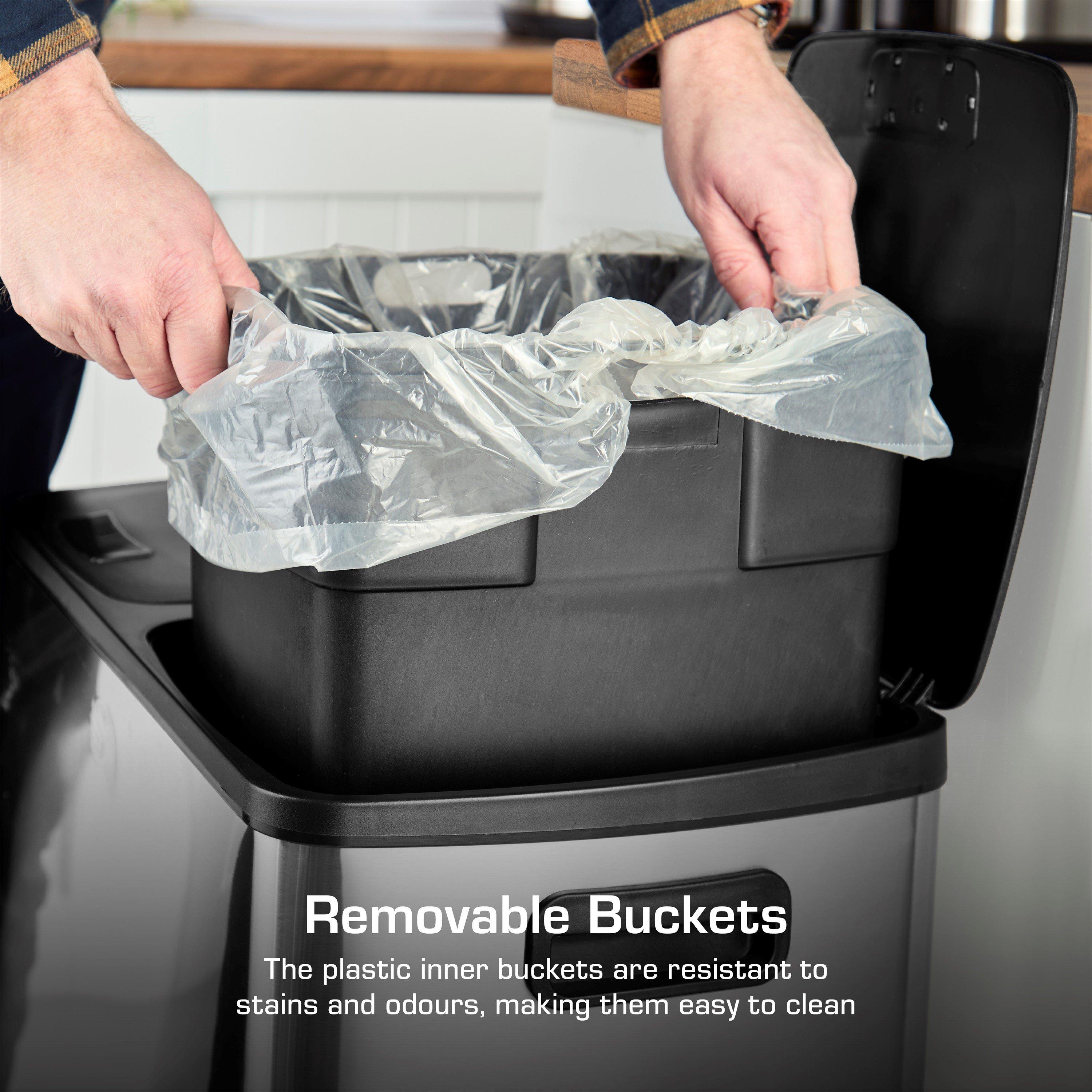 Stainless Steel - Swan - 60L Recycling Bin 2x30L - 4