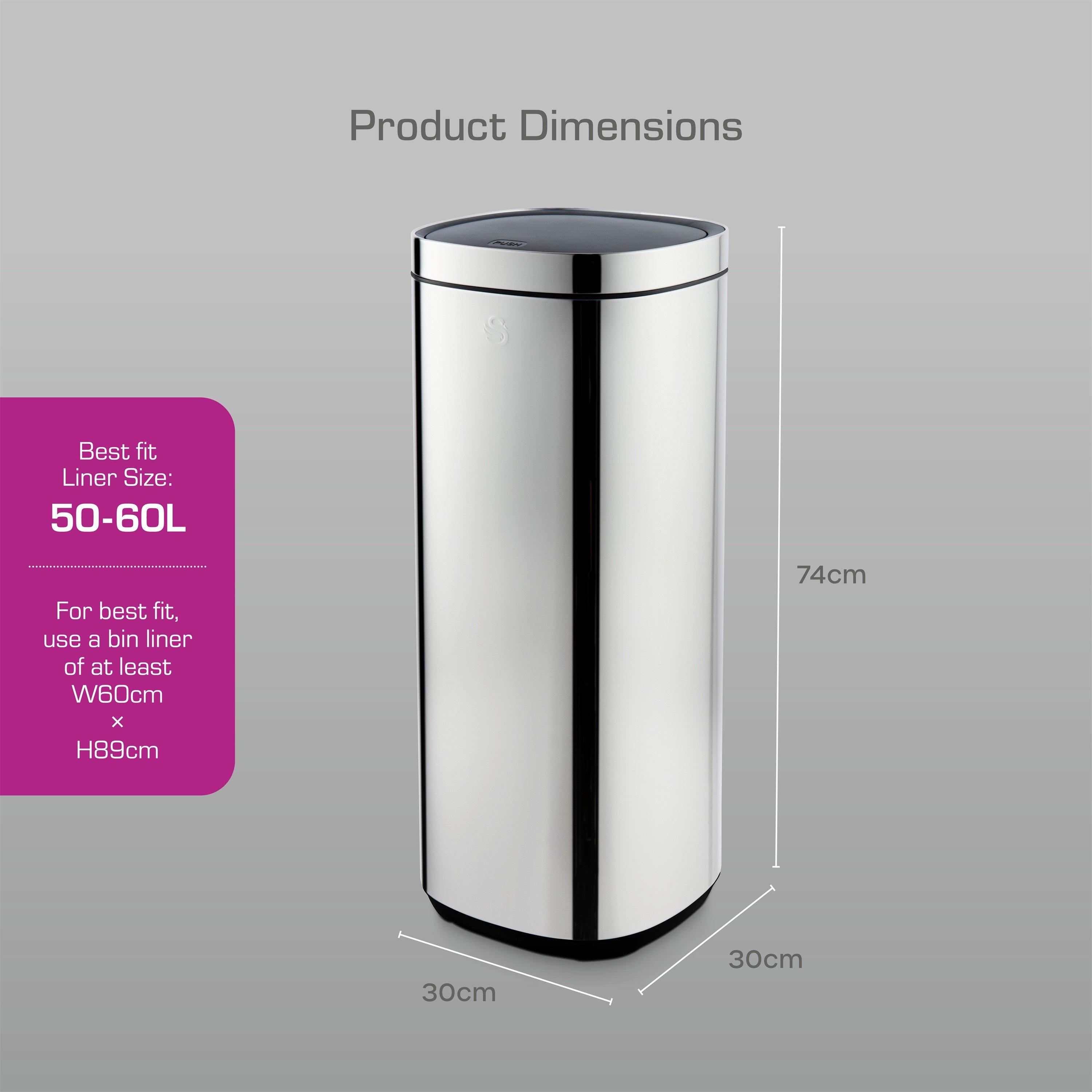 Stainless Steel - Swan - 50L Touch Bin - 6