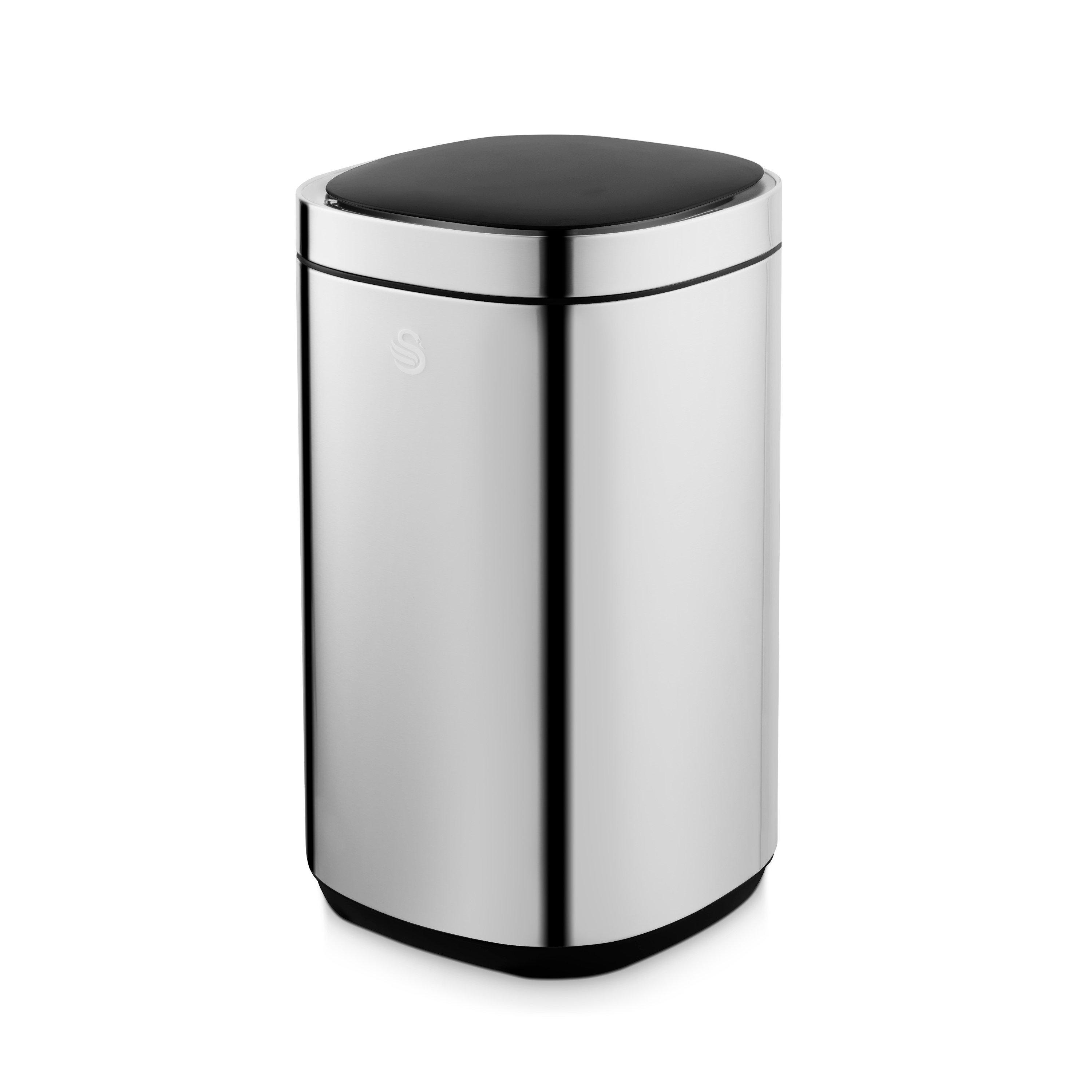 Stainless Steel - Swan - 30L Square Sensor Bin - 1