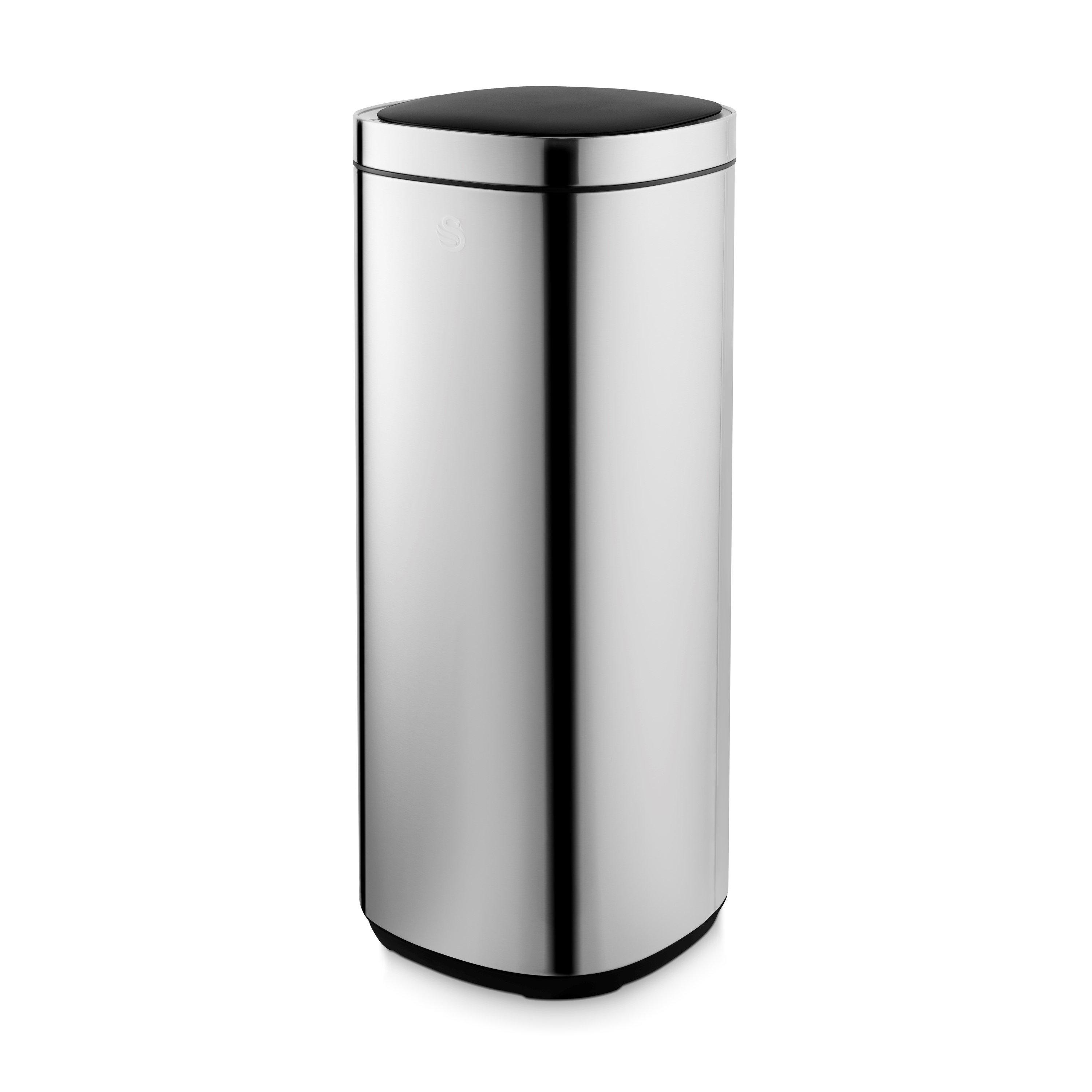 Swan  50L Square Sensor Bin - Stainless Steel - Medium